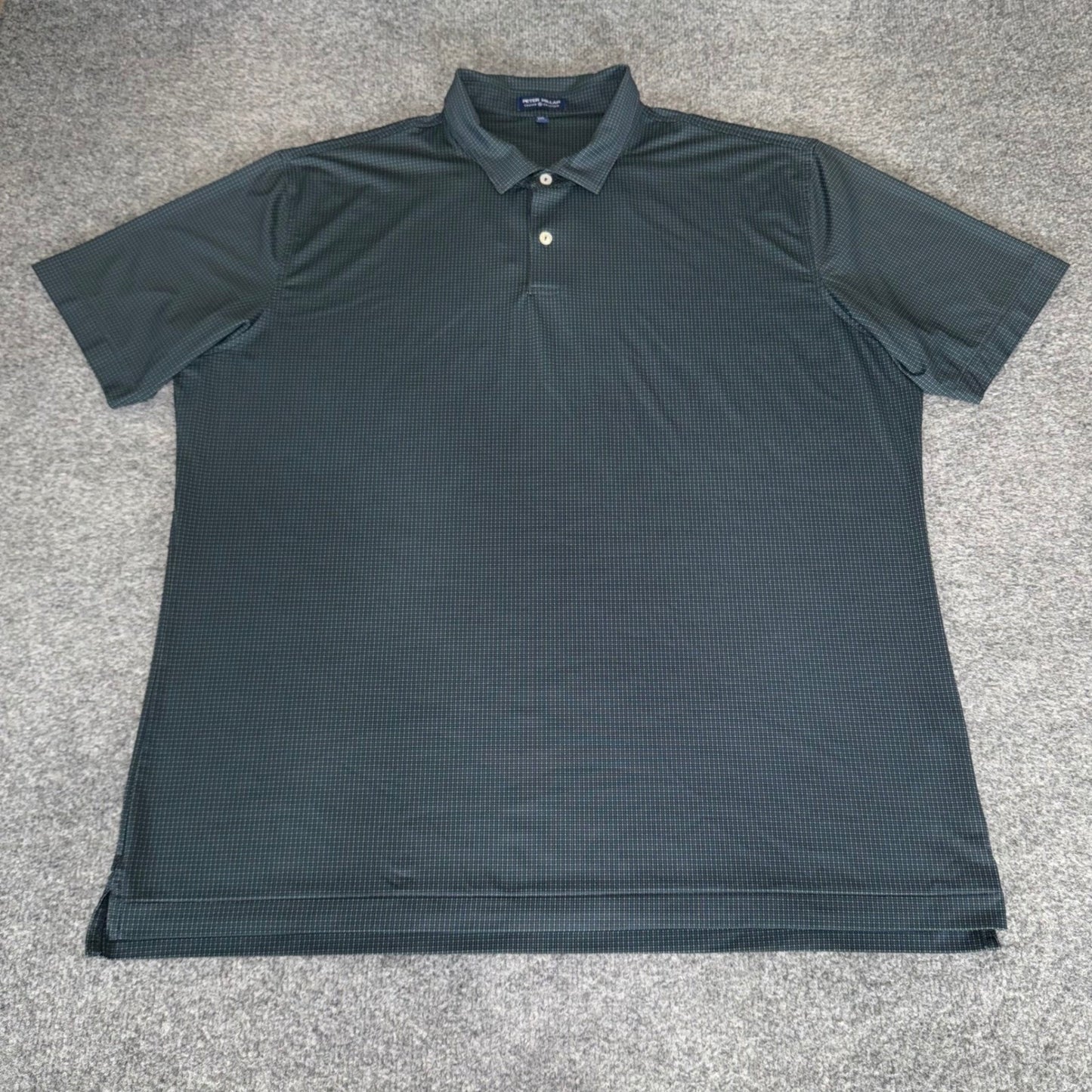 Peter Millar Crown Crafted Polo Shirt Mens XXL Green Geometric Short Sleeve Golf