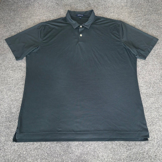 Peter Millar Crown Crafted Polo Shirt Mens XXL Green Geometric Short Sleeve Golf