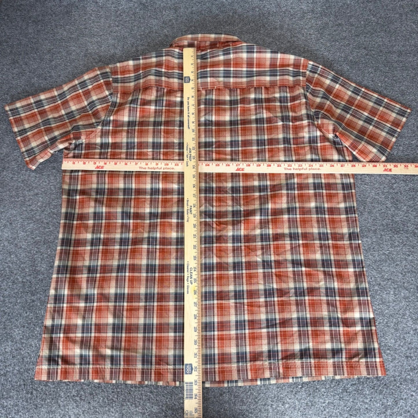 Croft & Barrow Mens XXLT Orange Plaid Quick Dry Short Sleeve Button Down Shirt