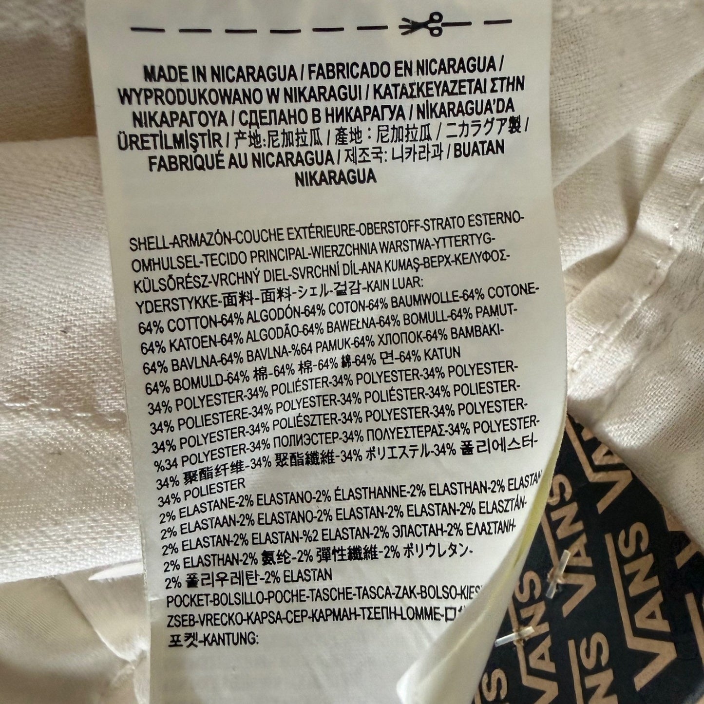 Vans Chino Short Men 34 Beige Flat Front Casual Skate Grunge Streetwear Everyday