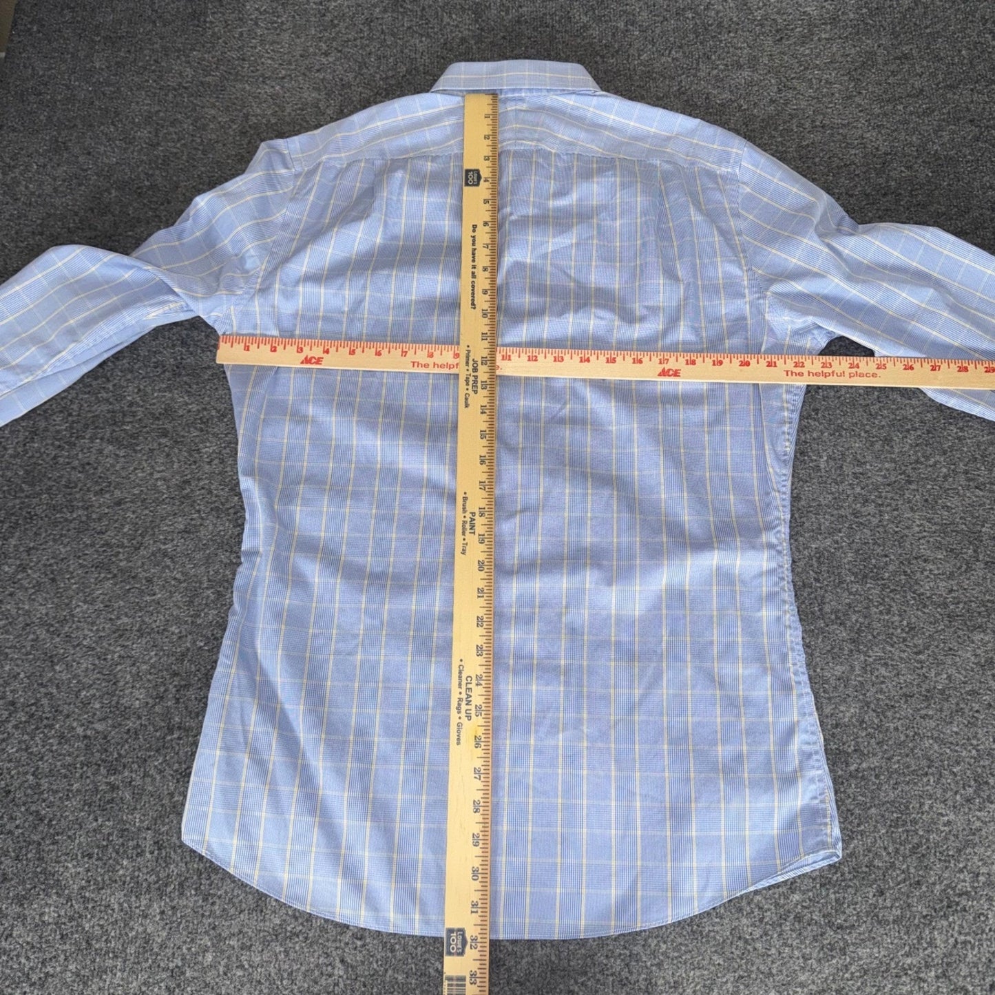 Charles Tyrwhitt Mens Blue Yellow Check Non Iron Slim Fit Dress Shirt 16.5 36