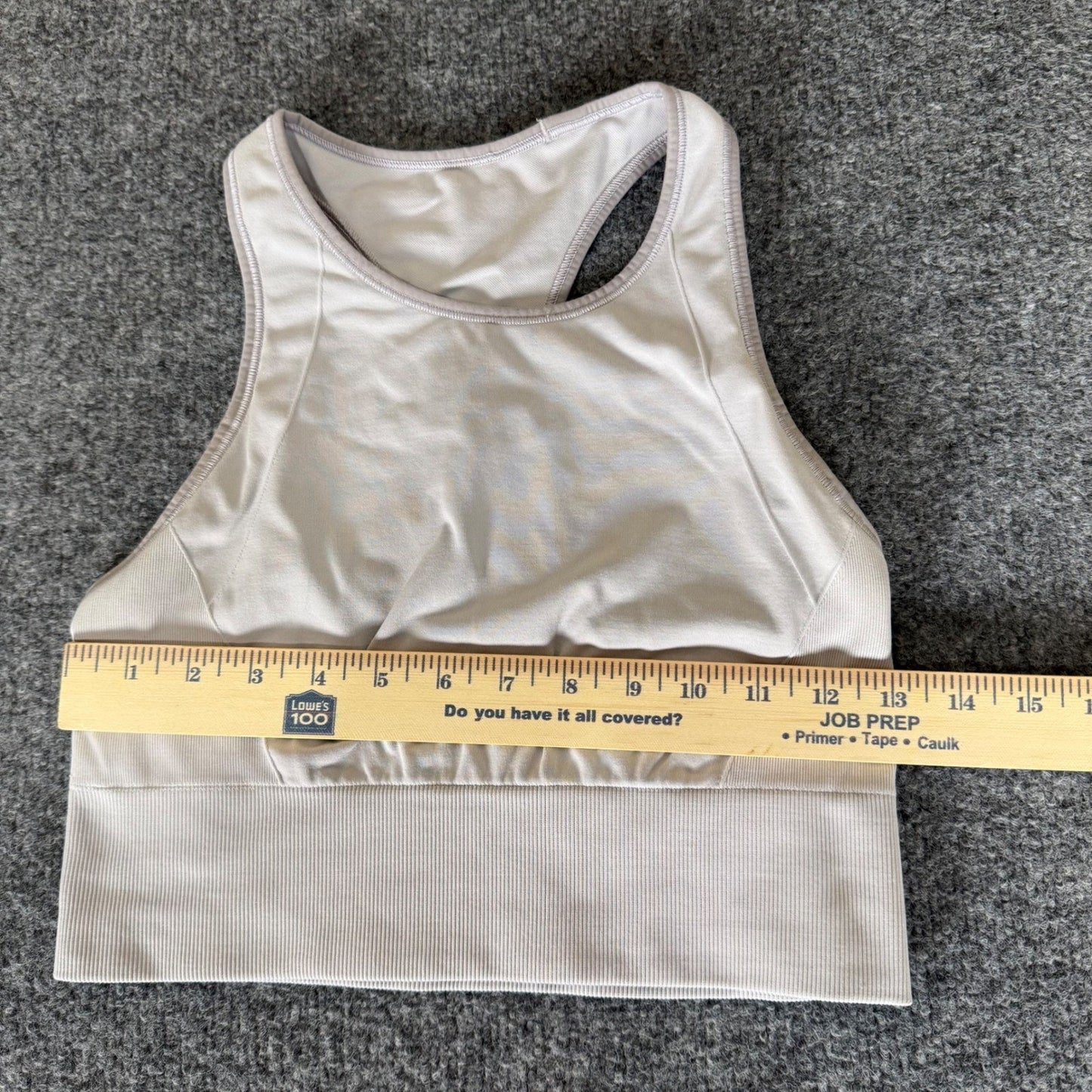 Lululemon Ebb to Train Bra Tank Top Racerback Women Size 8 Gray Athletic Workout