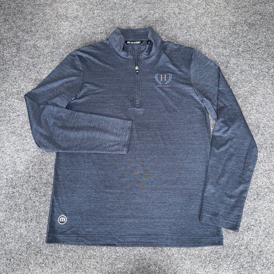 TravisMathew Mens S Blue 1/4 Zip Pullover Performance Golf Stretch Lightweight