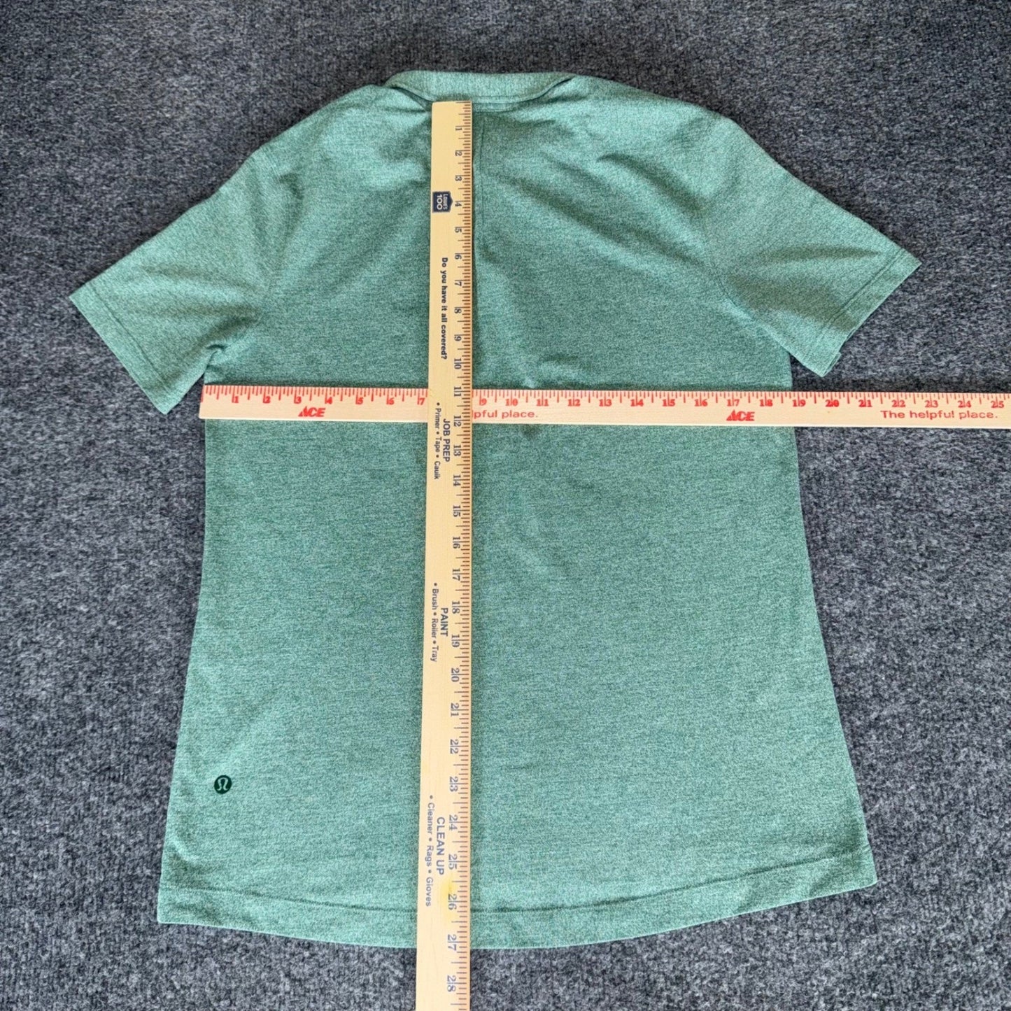 Lululemon Polo Shirt Mens Small Heathered Green Short Sleeve Athletic
