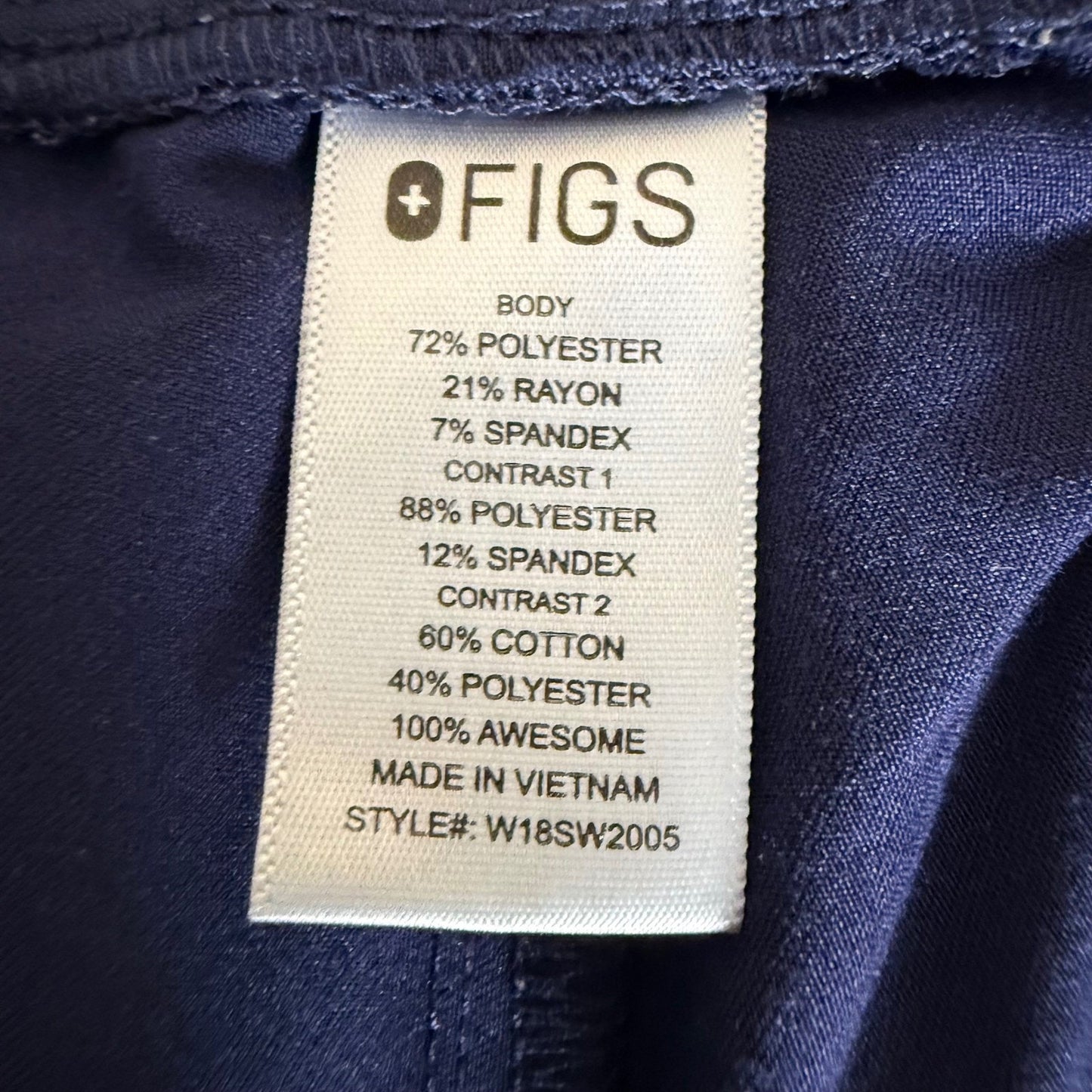 FIGS Zamora Jogger Scrub Pants Women Medium Navy Blue Medical Healthcare Stretch
