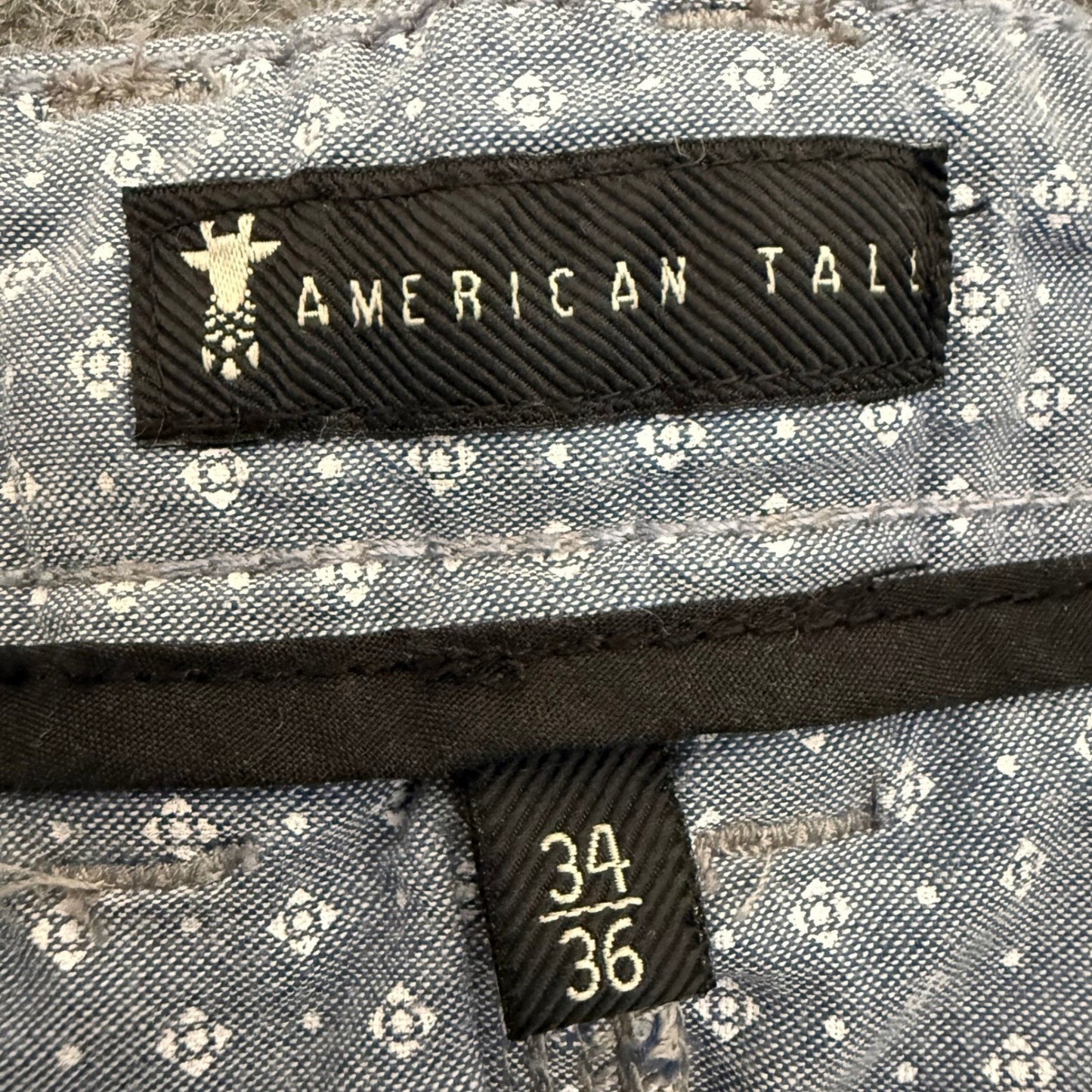 American Tall Pant Mens 34x36 Gray Casual Office Chino Workwear Everyday Comfort