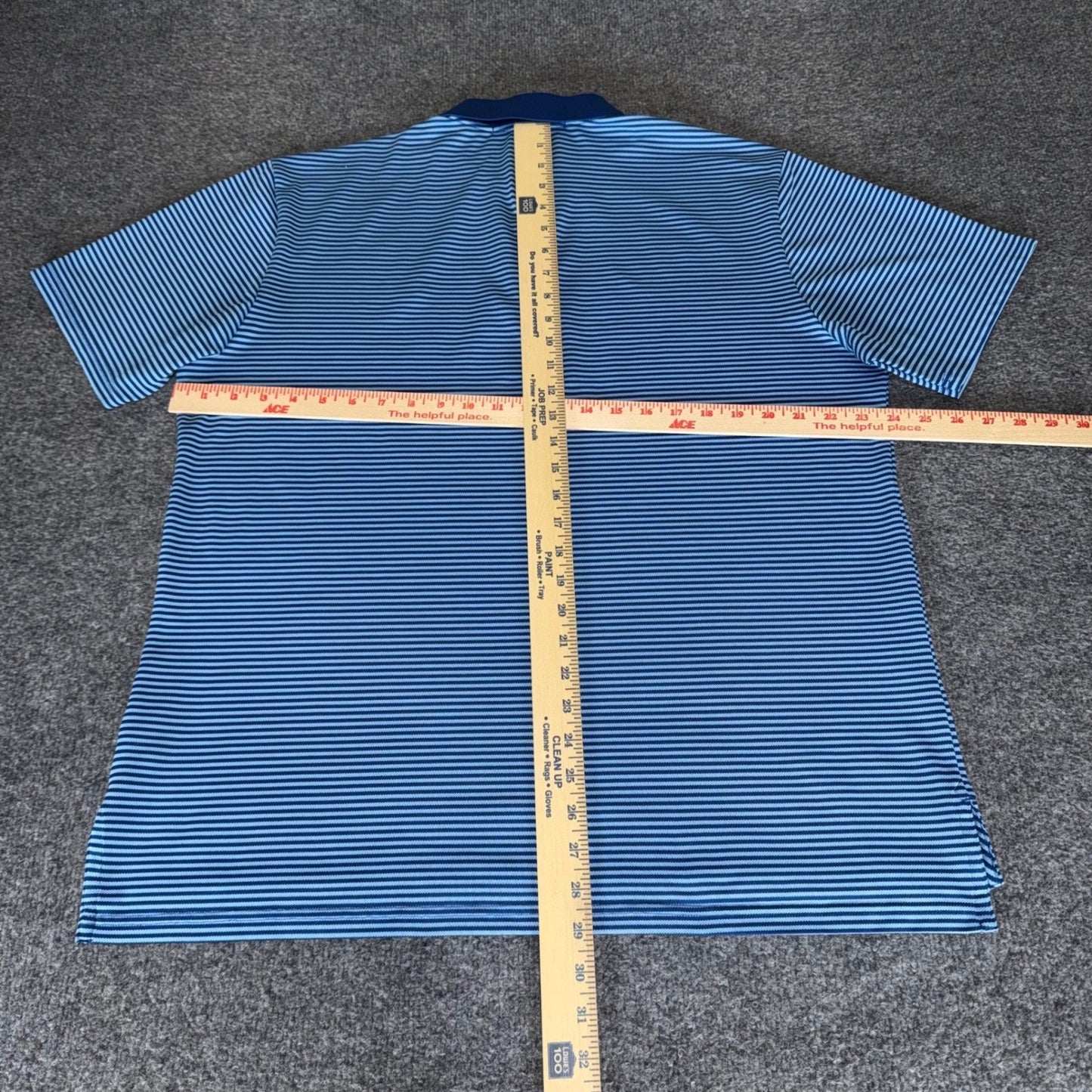 Southern Tide Polo Shirt Mens Large Blue Stripe Tide To Trail Performance Golf