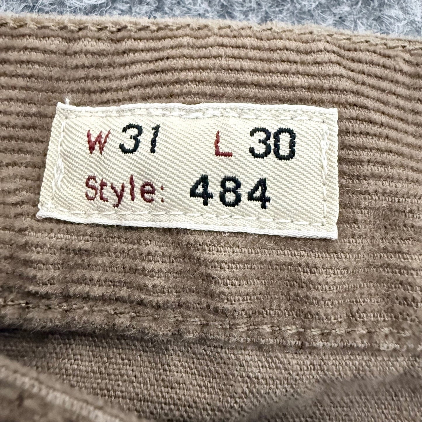 J.Crew 484 Slim Fit Corduroy Pants Mens 31x30 (32x29) Tan Brown Cotton Trousers