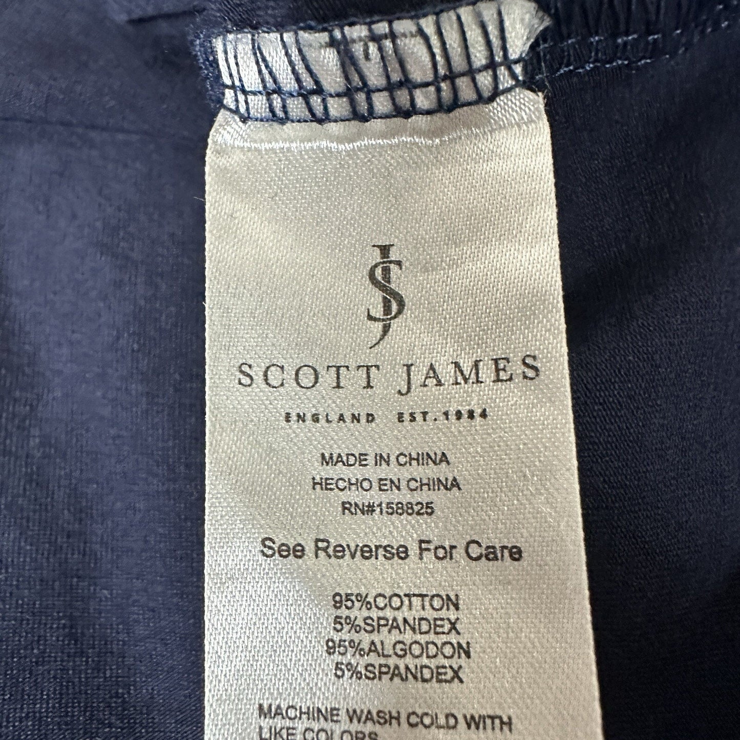 Scott James Polo Shirt Mens XS Navy Blue Grey Short Sleeve Pullover Casual Adult