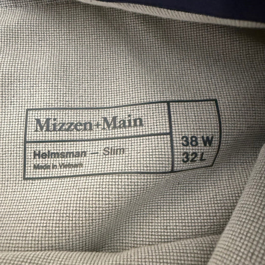 Mizzen+Main Helmsman Pants Mens 38x32 Gray Slim Fit Stretch Golf Performance
