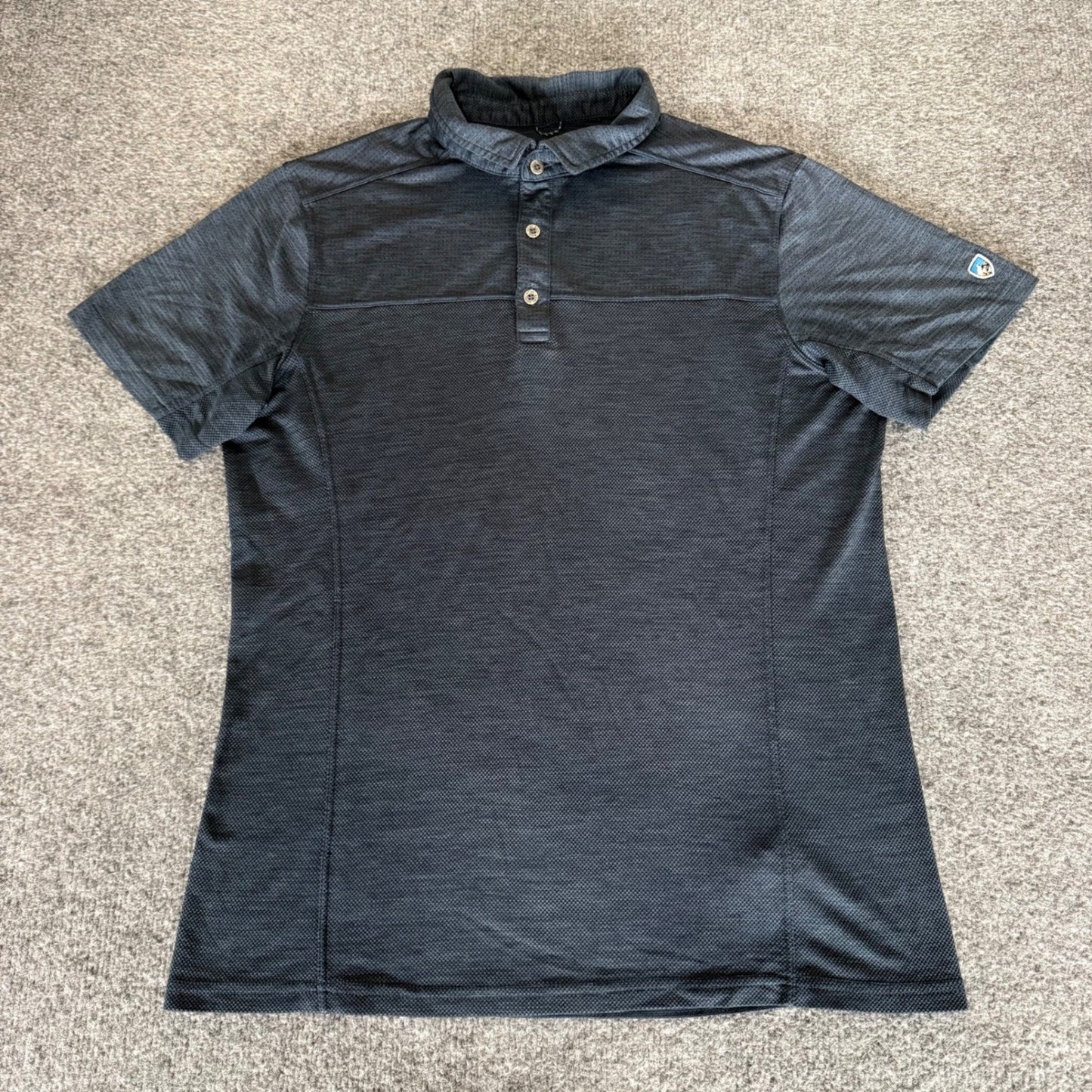 Kuhl Engineered Mens Polo Shirt Medium Short Sleeve Performance Outdoor Hiking