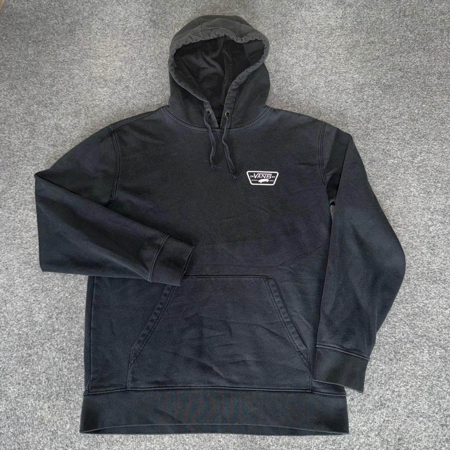 Vans Mens Black Skateboard Logo Graphic Pullover Hoodie Sweatshirt Medium Skate