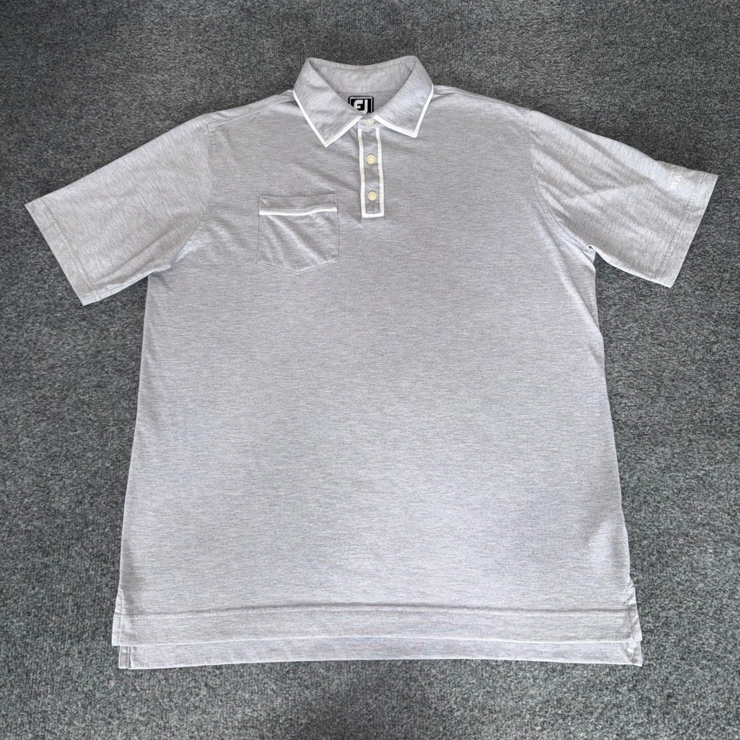 FootJoy Mens XL Gray Athletic Fit Golf Polo Shirt Short Sleeve Stretch Casual