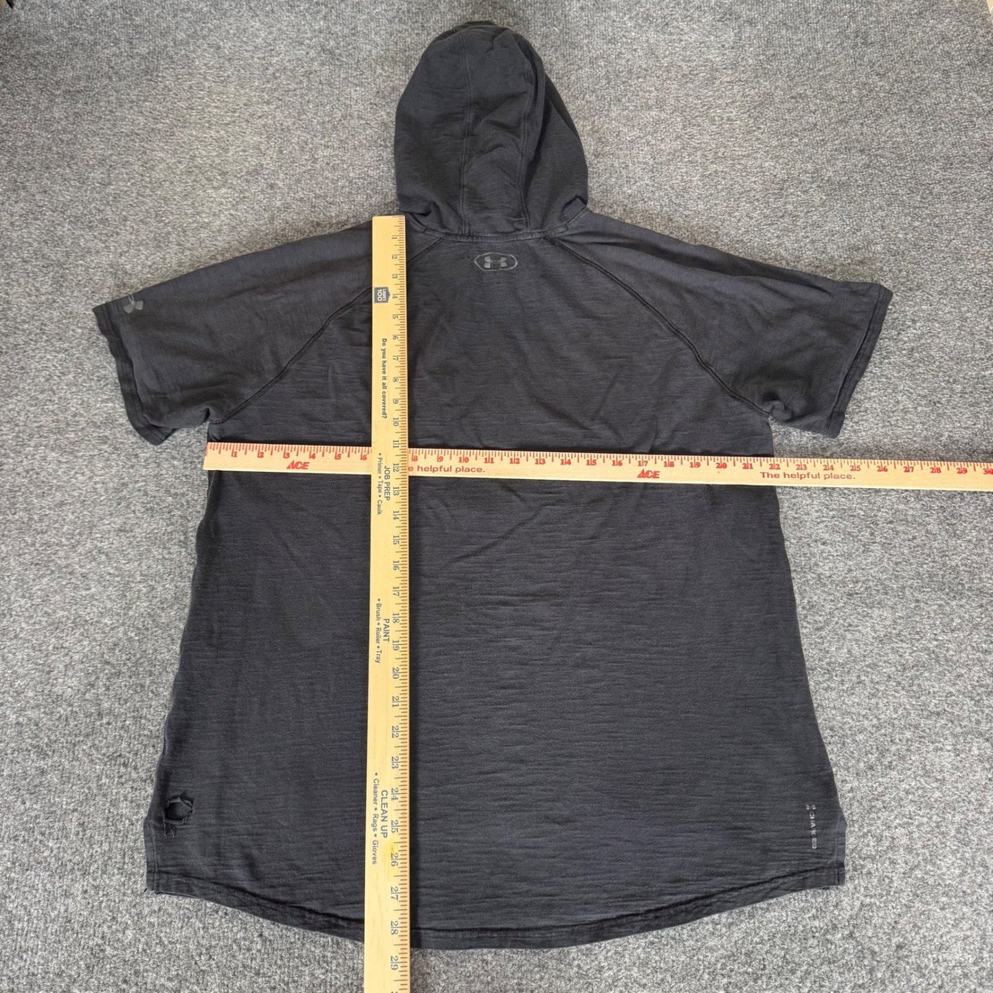 Under Armour Project Rock Charged Hoodie Shirt Men Large Brahma Bull Gym Workout