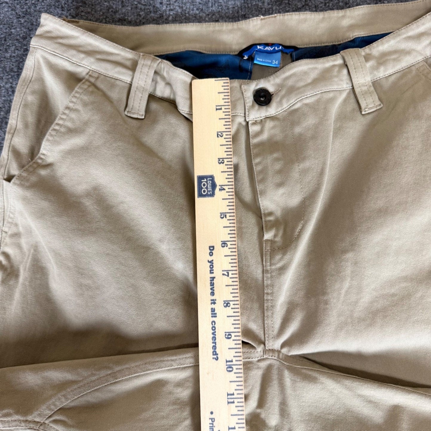 Kavu Shorts Mens 34 (Fits 36) Beige Chino Casual Cotton Outdoor Hiking Travel