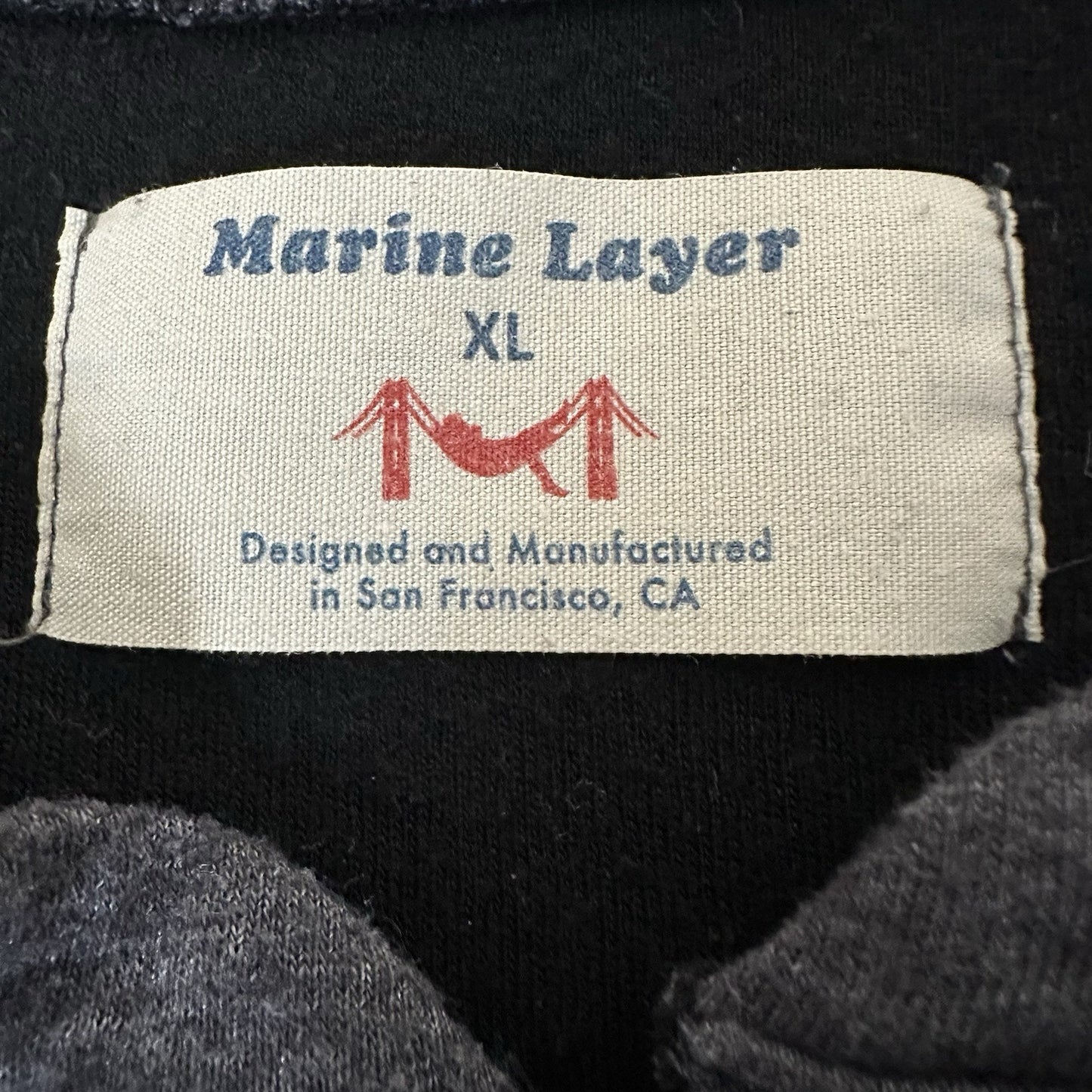 Marine Layer Henley Sweatshirt Mens XL Grey Long Sleeve Pullover Rayon Adult