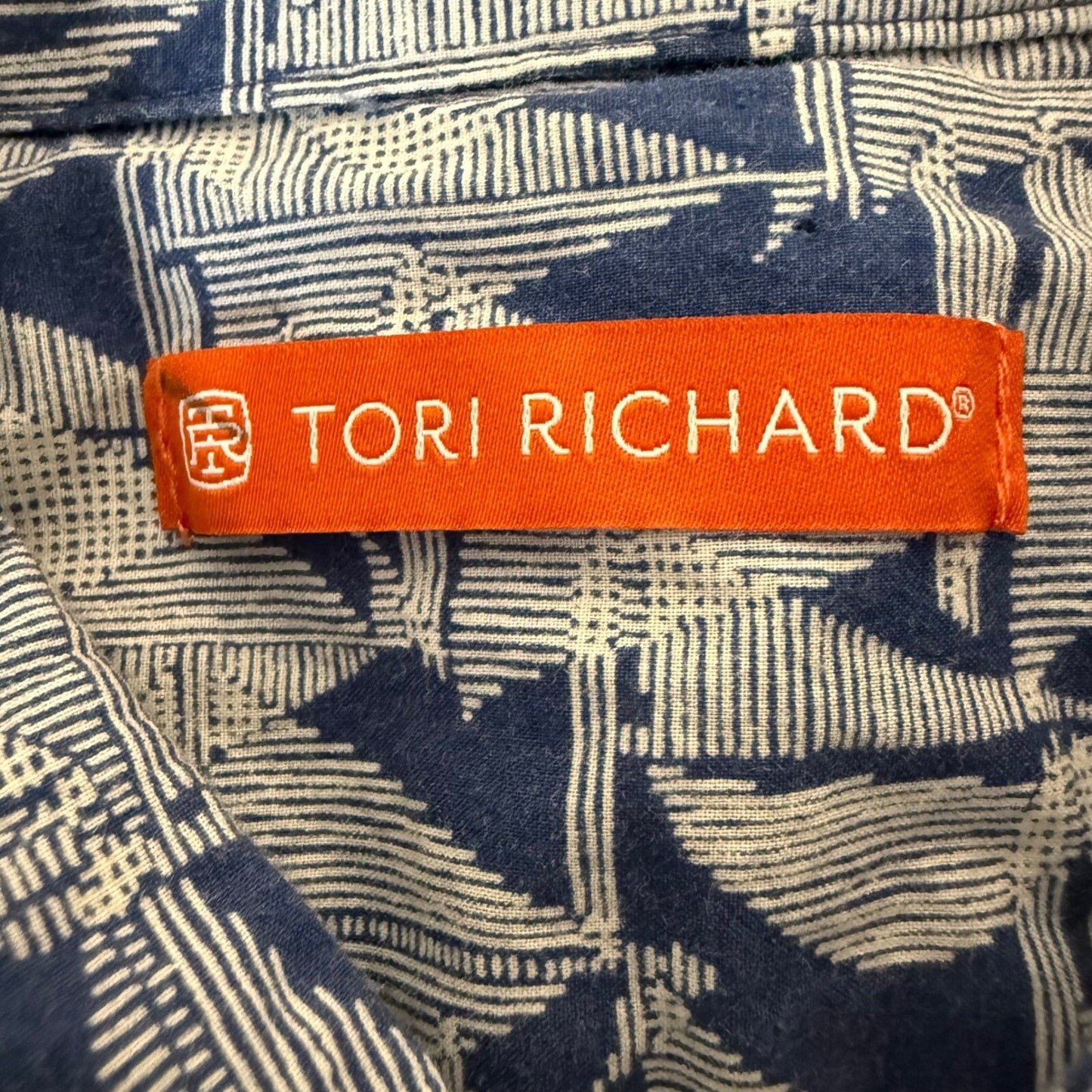 Tori Richard Sailboat Shirt Mens XL Blue Short Sleeve Button Up Hawaiian Casual