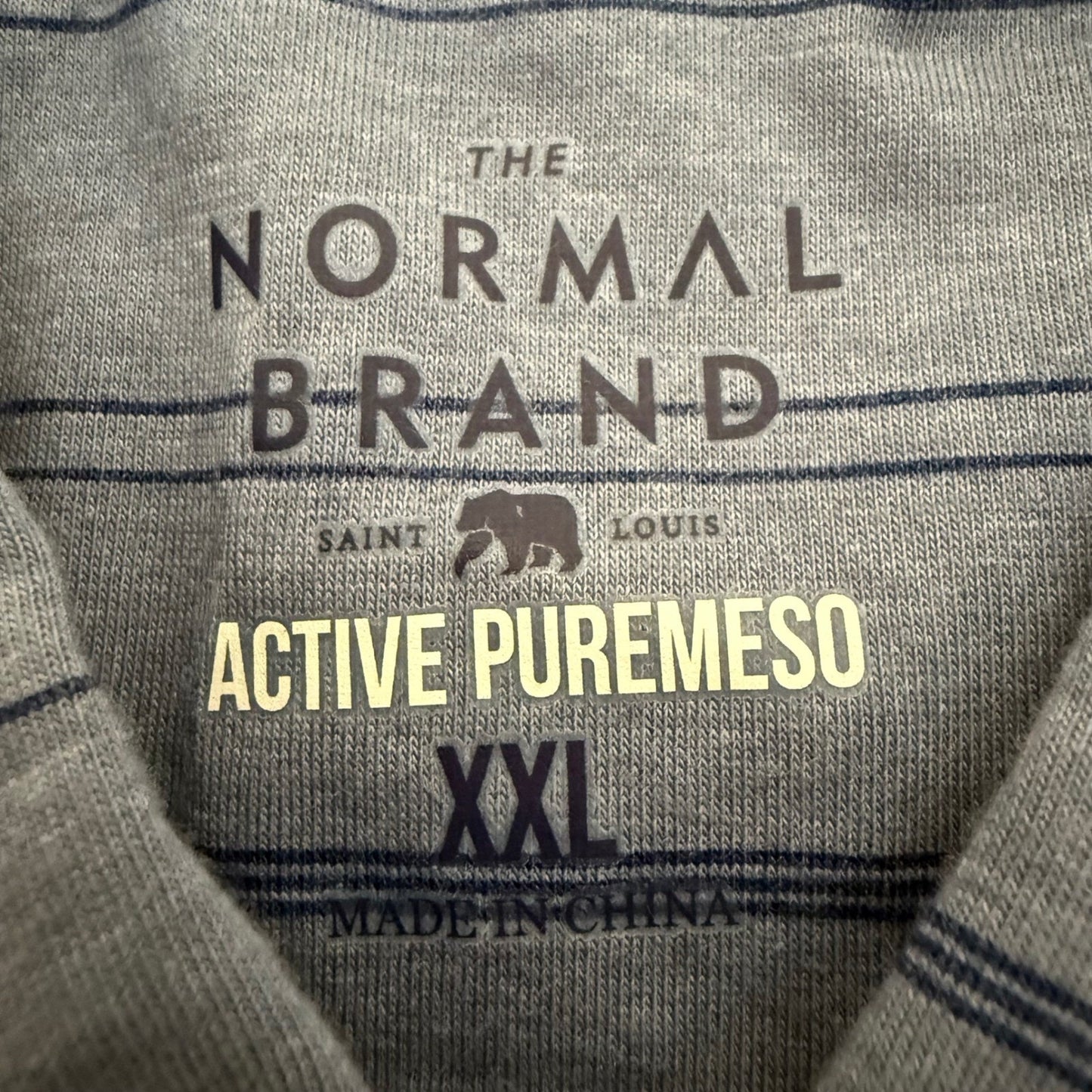 The Normal Brand Active Puremeso Shirt Mens XXL Blue Striped Short Sleeve Soft