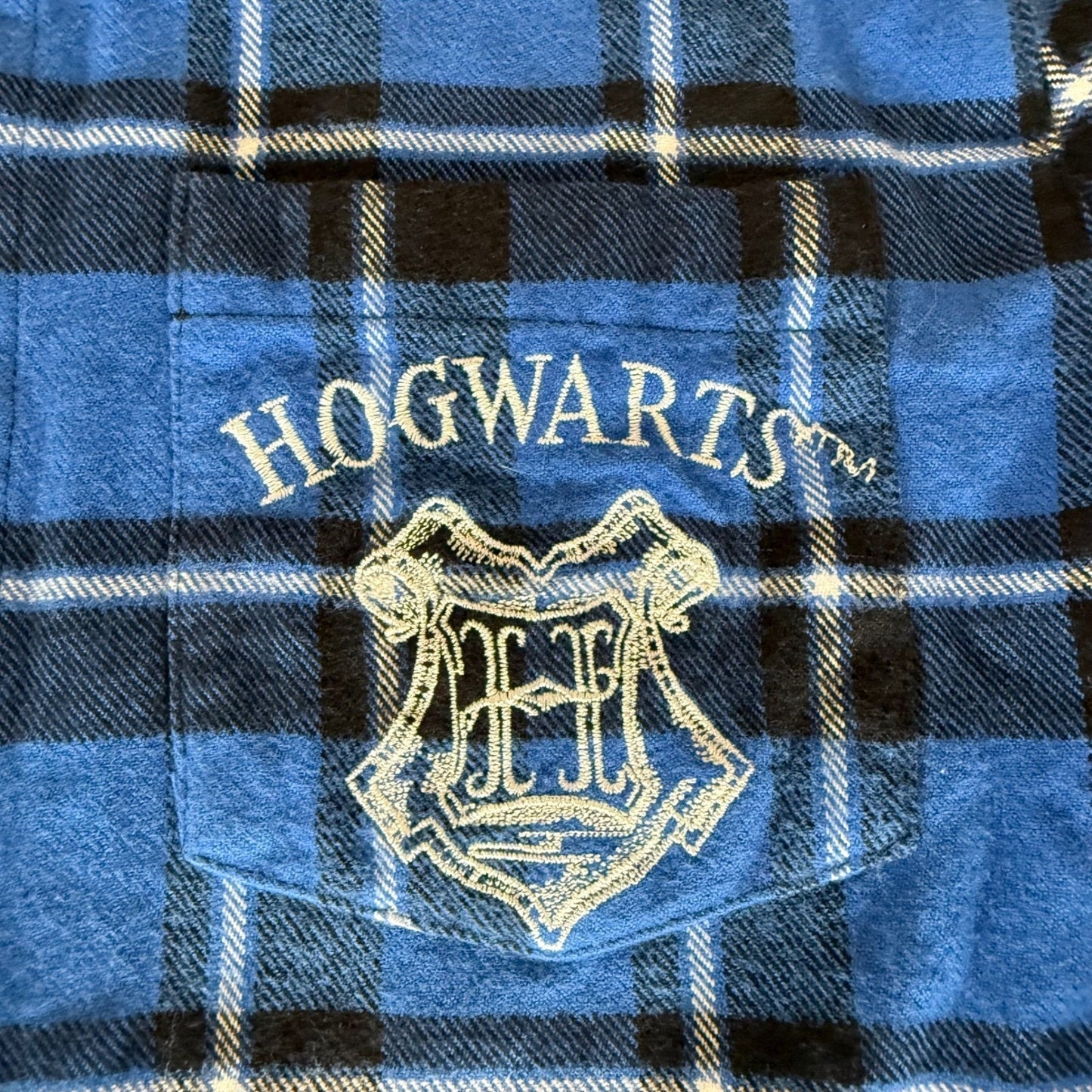 Harry Potter Ravenclaw Cakeworthy Flannel Shirt Mens Medium Blue Plaid Wizard