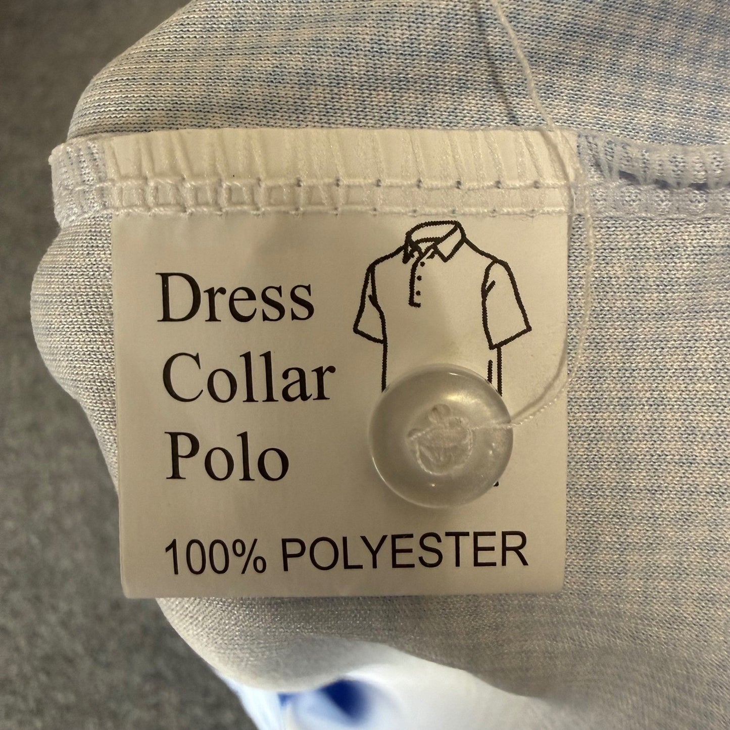 Collars & Co Polo Shirt Men Large Blue Houndstooth Dress Collar Business Stretch