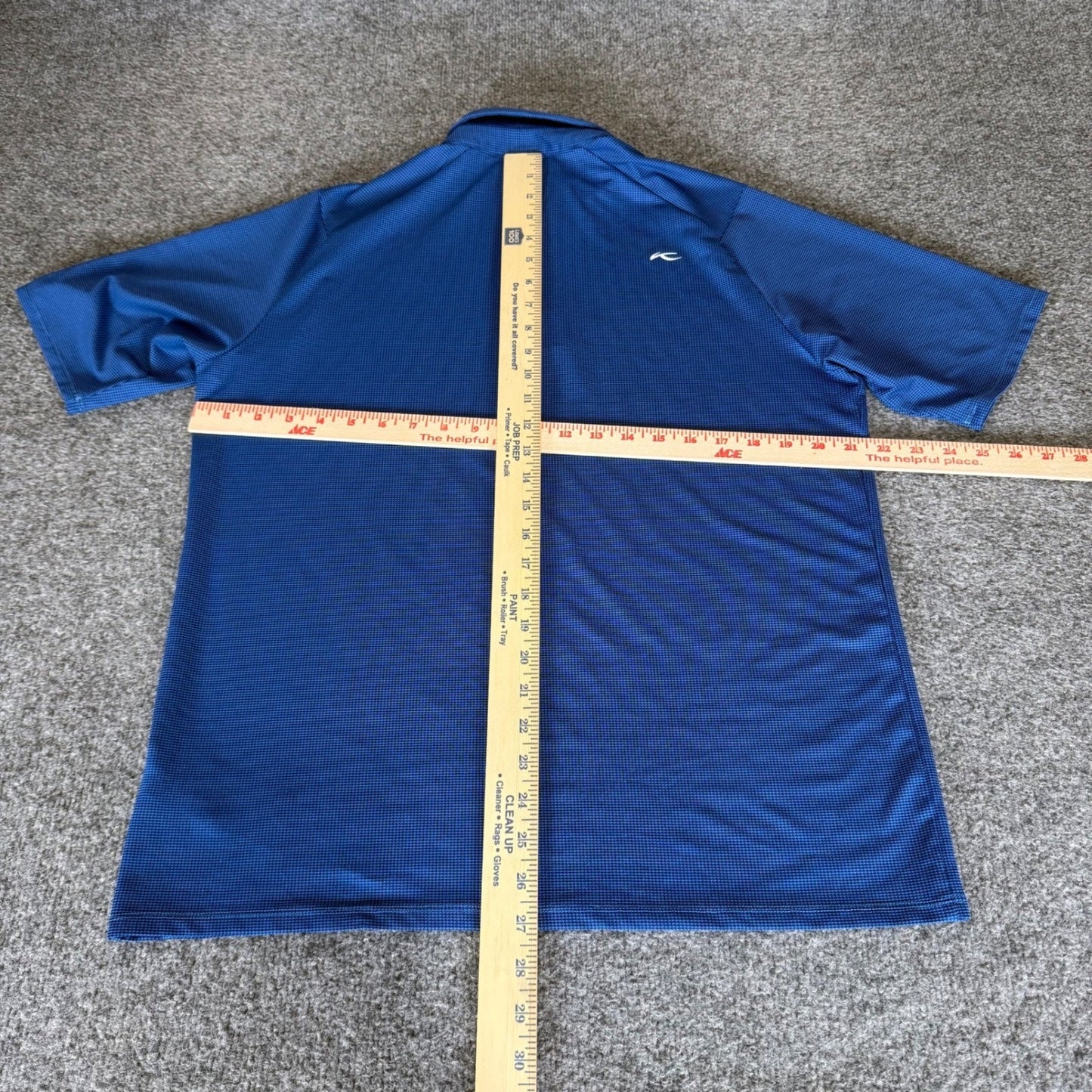 KJUS Ashton Polo Shirt Mens 50 Medium Blue Short Sleeve UPF 50+ Performance Golf