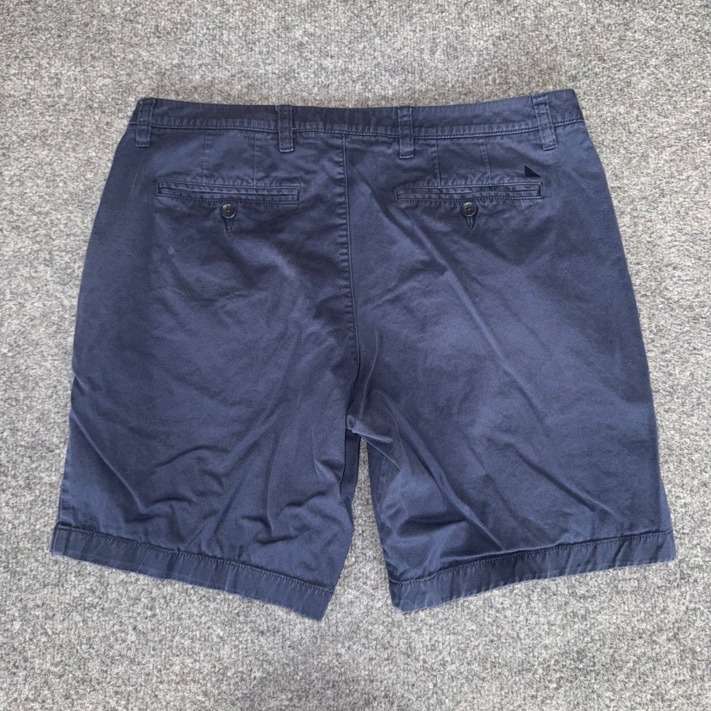 UNTUCKit Mens Navy Blue Pima Cotton Stretch Chino Shorts Size 34 Flat Front