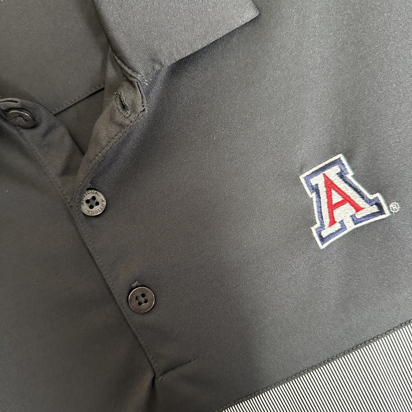 Arizona Wildcats Antigua Polo Shirt Men Large Grey Short Sleeve College Football