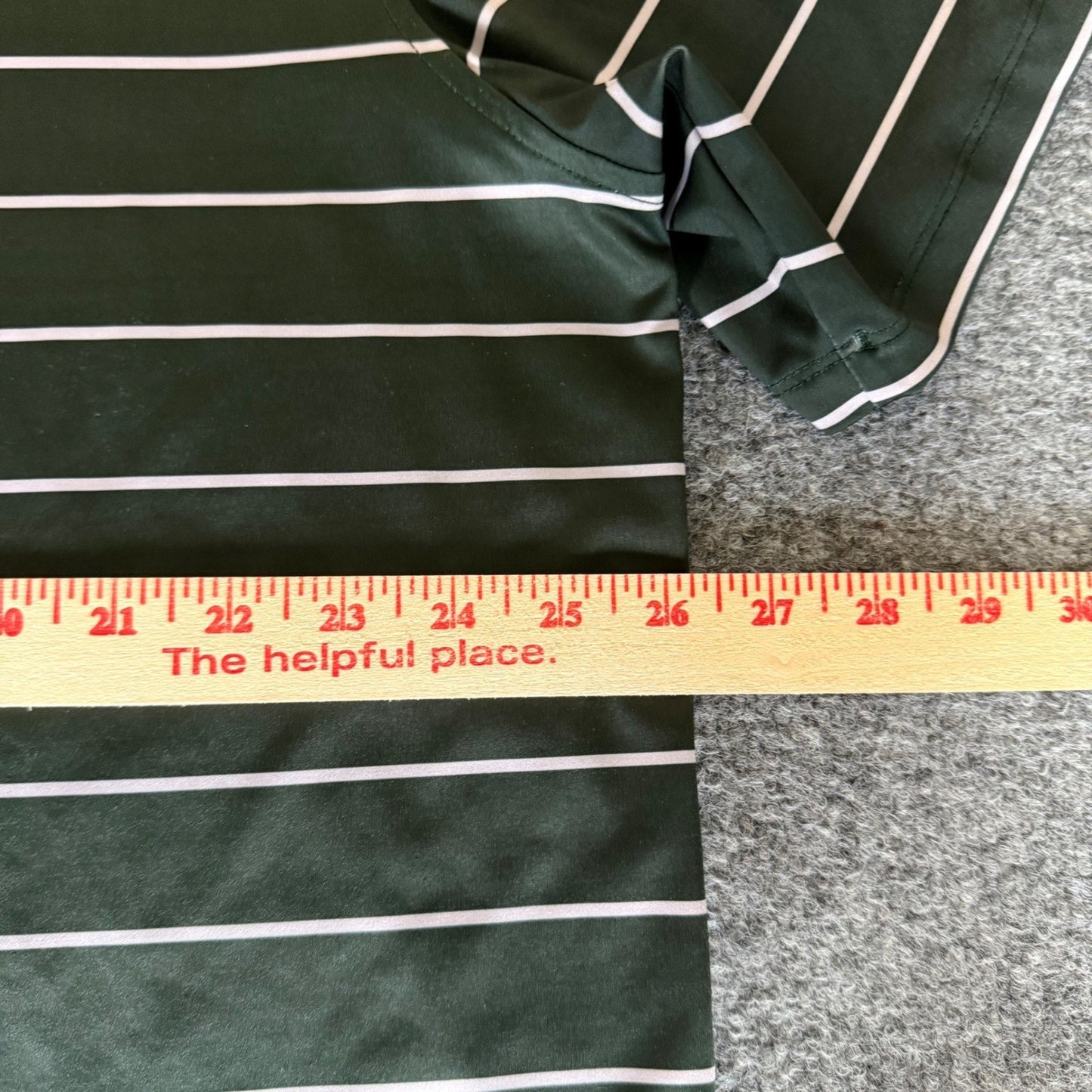 Bearbottom Polo Shirt Mens 2XL Green Striped Golf Athletic Short Sleeve Casual
