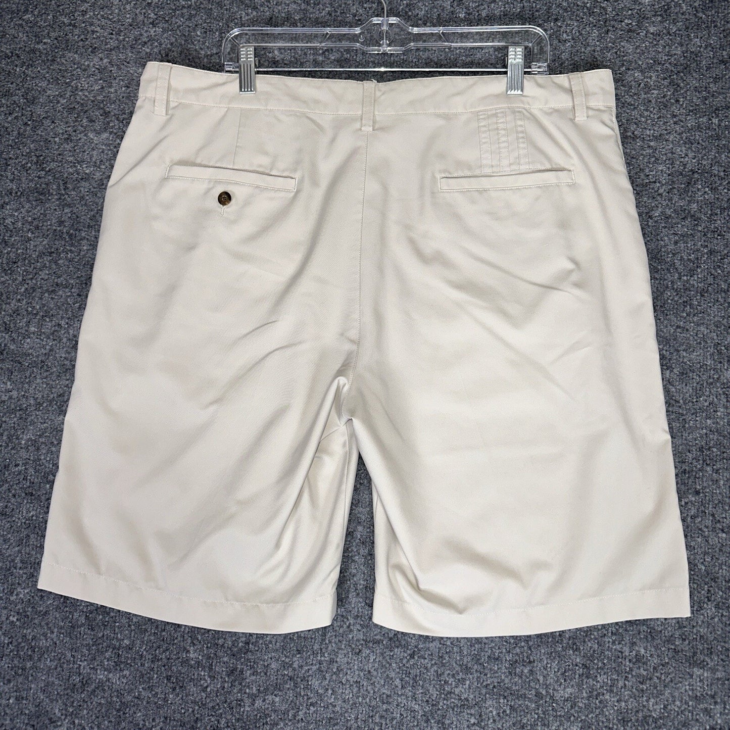 Adidas Golf Chino Shorts Mens 39 Beige Climalite Performance Stretch Lightweight