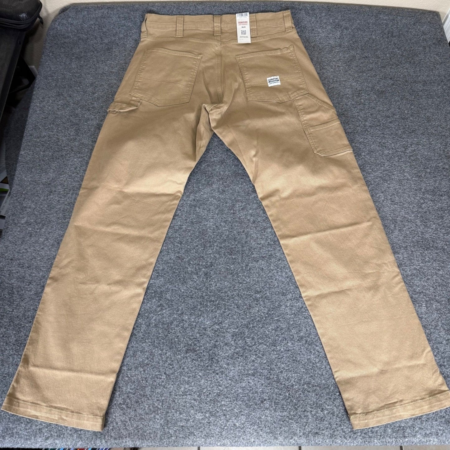 Levi Strauss Signature Mens Carpenter Pants Tan Flex Canvas 36x36 NWT Workwear