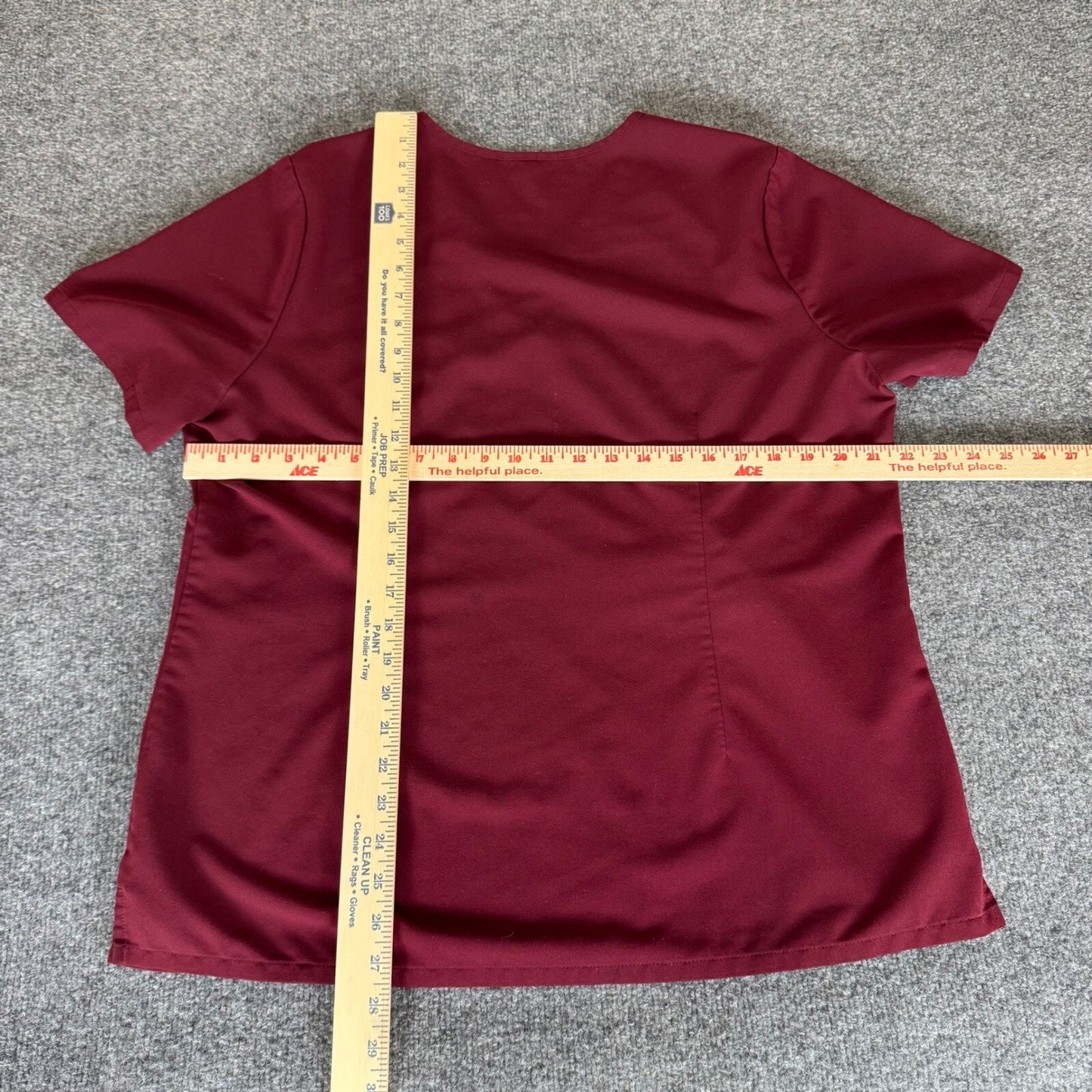 FIGS Catarina Scrub Top Womens XL Burgundy V-Neck Short Sleeve Medical Uniform