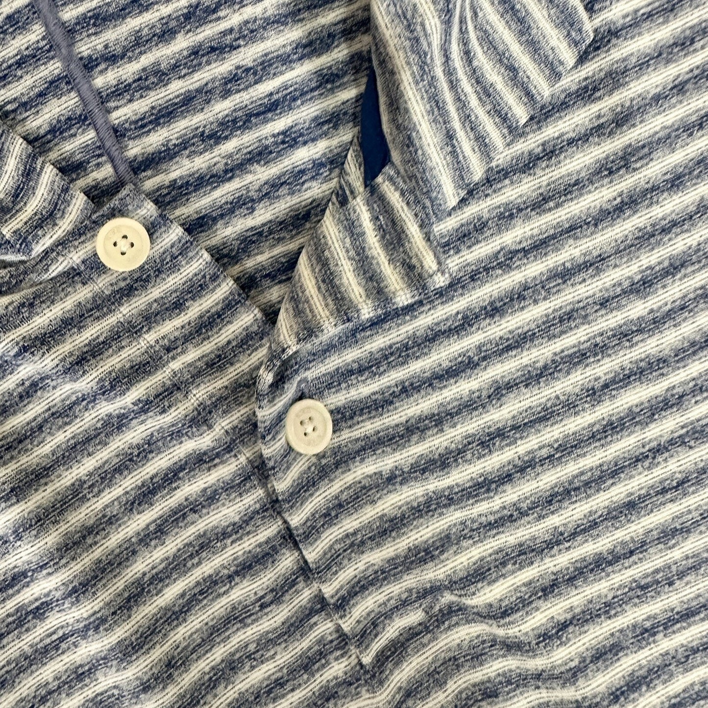 Nike Tiger Woods Shirt Mens XL Blue Striped Golf Polo Dri-Fit Performance Adult