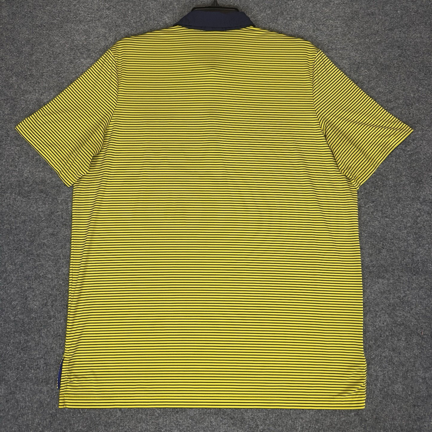 RLX Ralph Lauren Polo Shirt Mens XL Yellow Striped Short Sleeve Stretch Adult