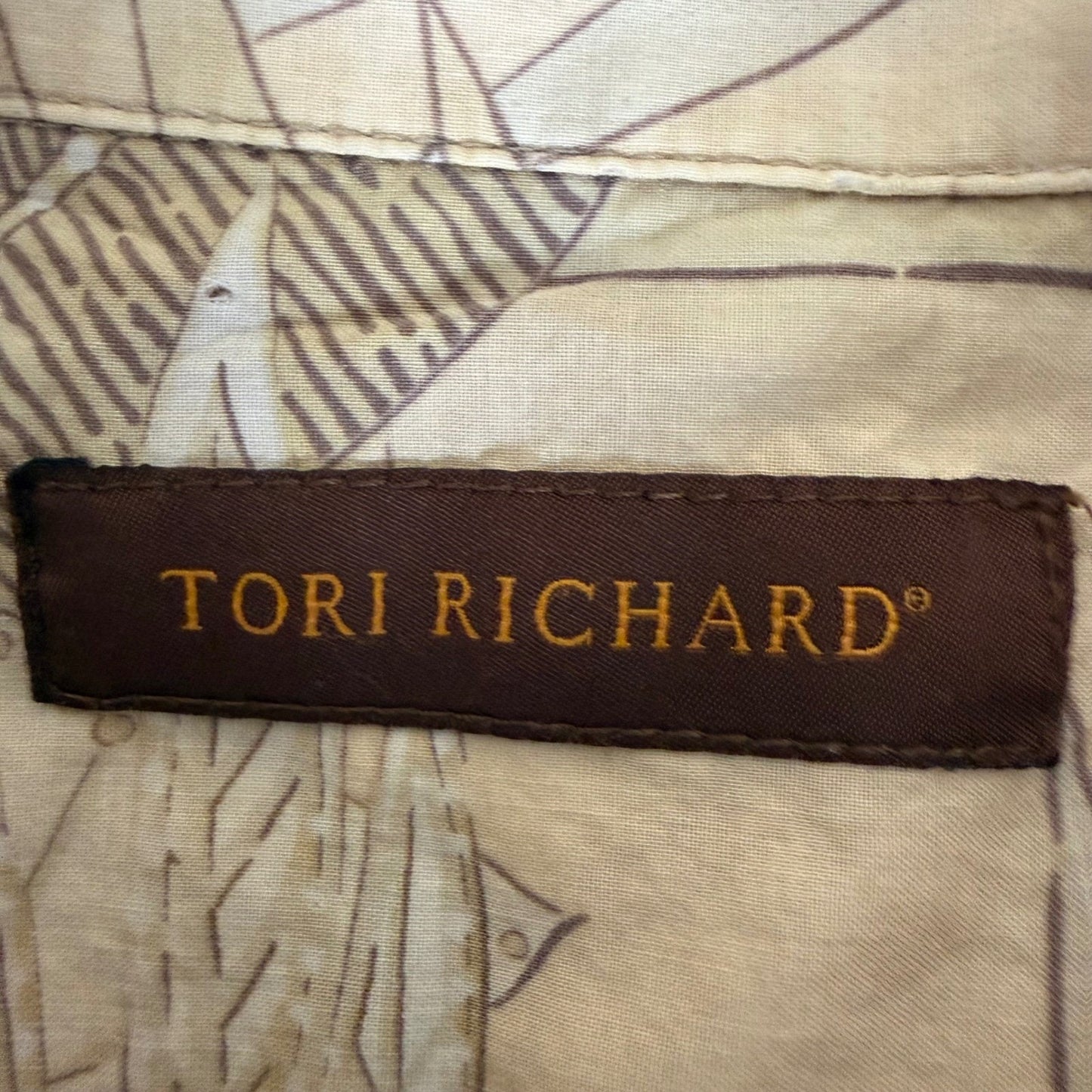 Tori Richard Mens 2XL Cotton Lawn Tropical Leaf Print Button Up Shirt Hawaiian