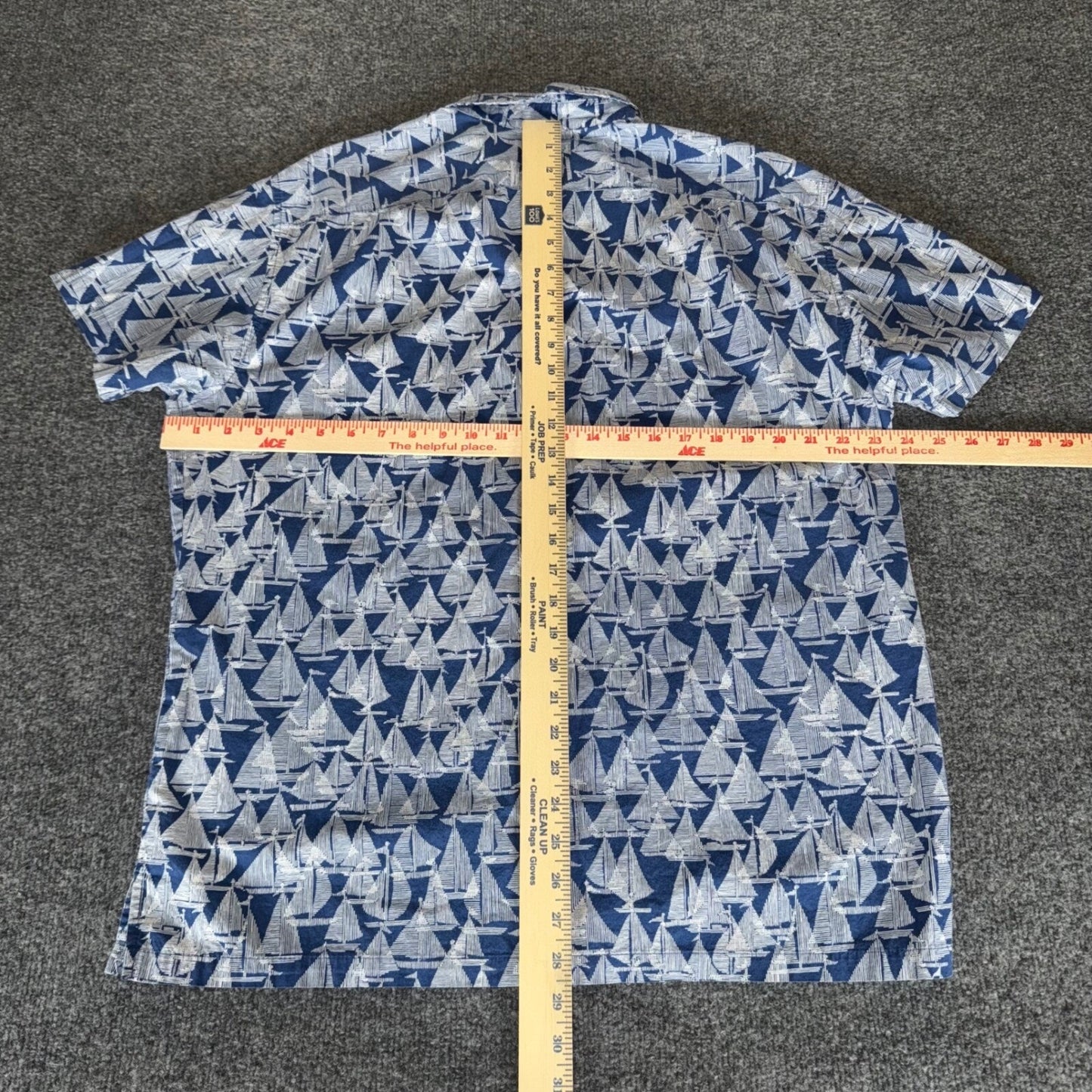 Tori Richard Sailboat Shirt Mens XL Blue Short Sleeve Button Up Hawaiian Casual