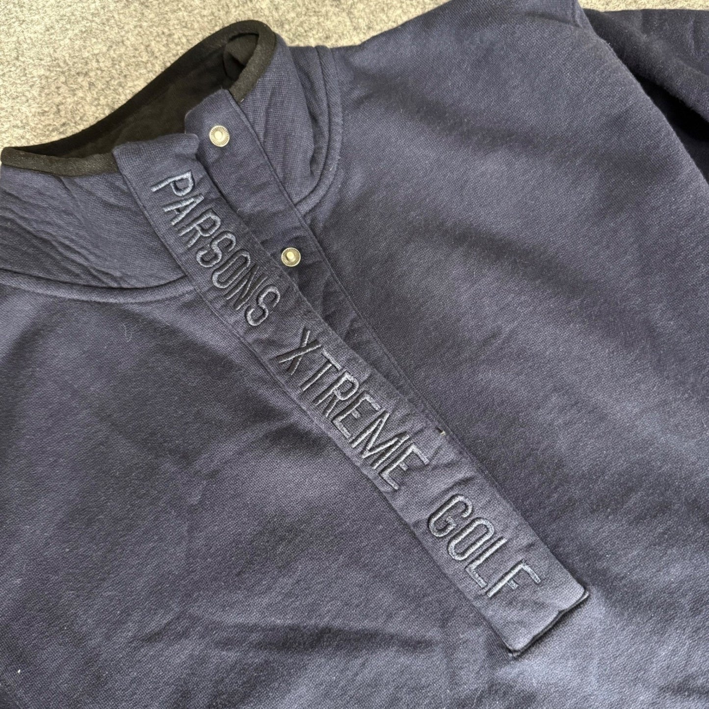 PXG Parsons Xtreme Golf Mens XS Navy Blue Snap Neck Sweatshirt Pullover Casual