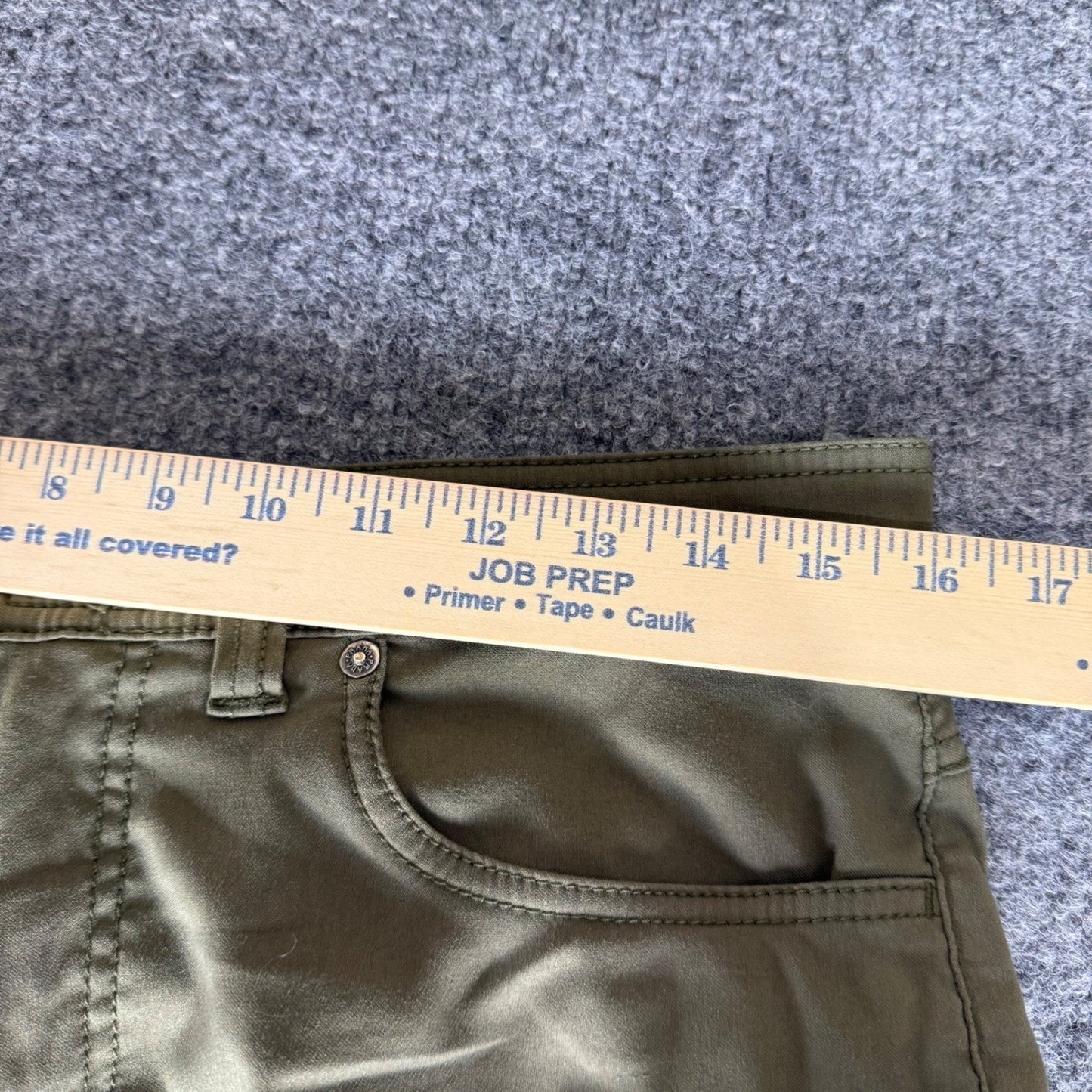 prAna Brion Pant Mens 31x30 (32x29) Green Slim Fit Outdoor Hiking Travel Stretch