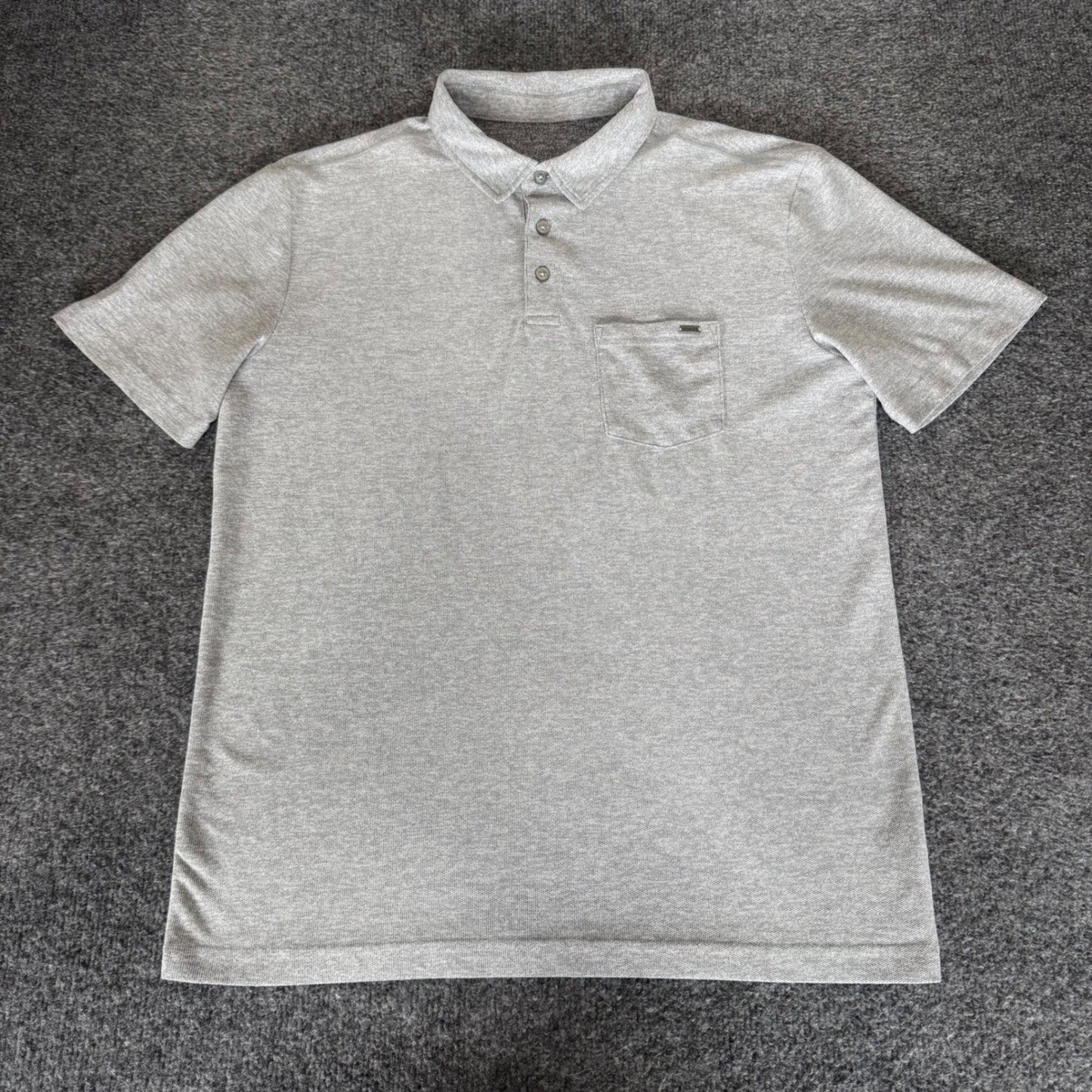 Vuori Ace Polo Shirt Mens M Gray Short Sleeve Stretch Casual Athletic Golf V164