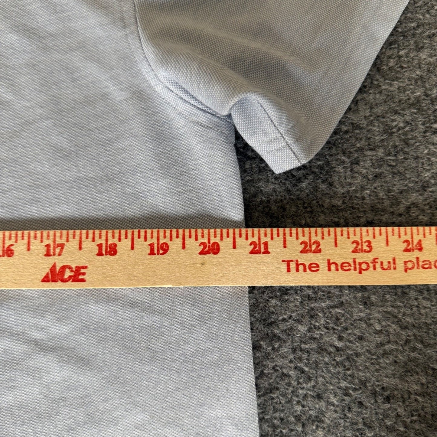 Western Rise Polo Shirt Mens Medium Blue Wool Blend Short Sleeve Performance Top