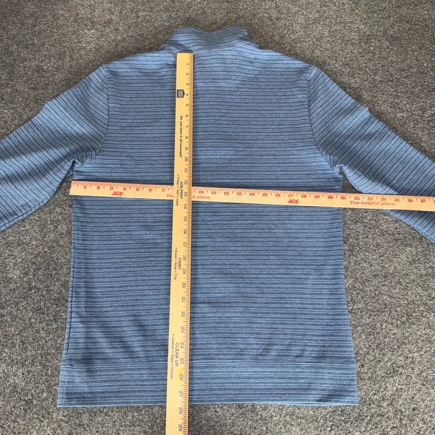 Vineyard Vines Saltwater Mens Medium Blue Striped 1/4 Zip Pullover Casual Golf