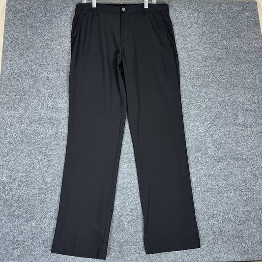 Short Par 4 Pants Mens 36x34 (35x33) Black Performance Golf Stretch Mid Rise