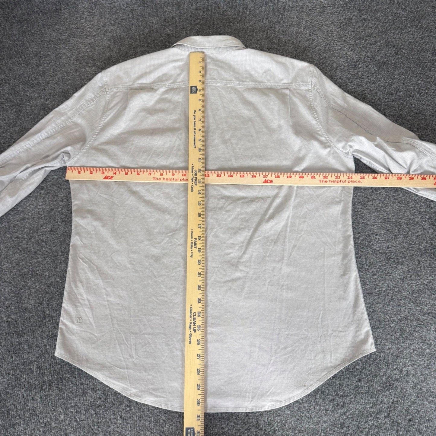 Lululemon Commission Mens XL Gray Long Sleeve Button Down Shirt Casual Office