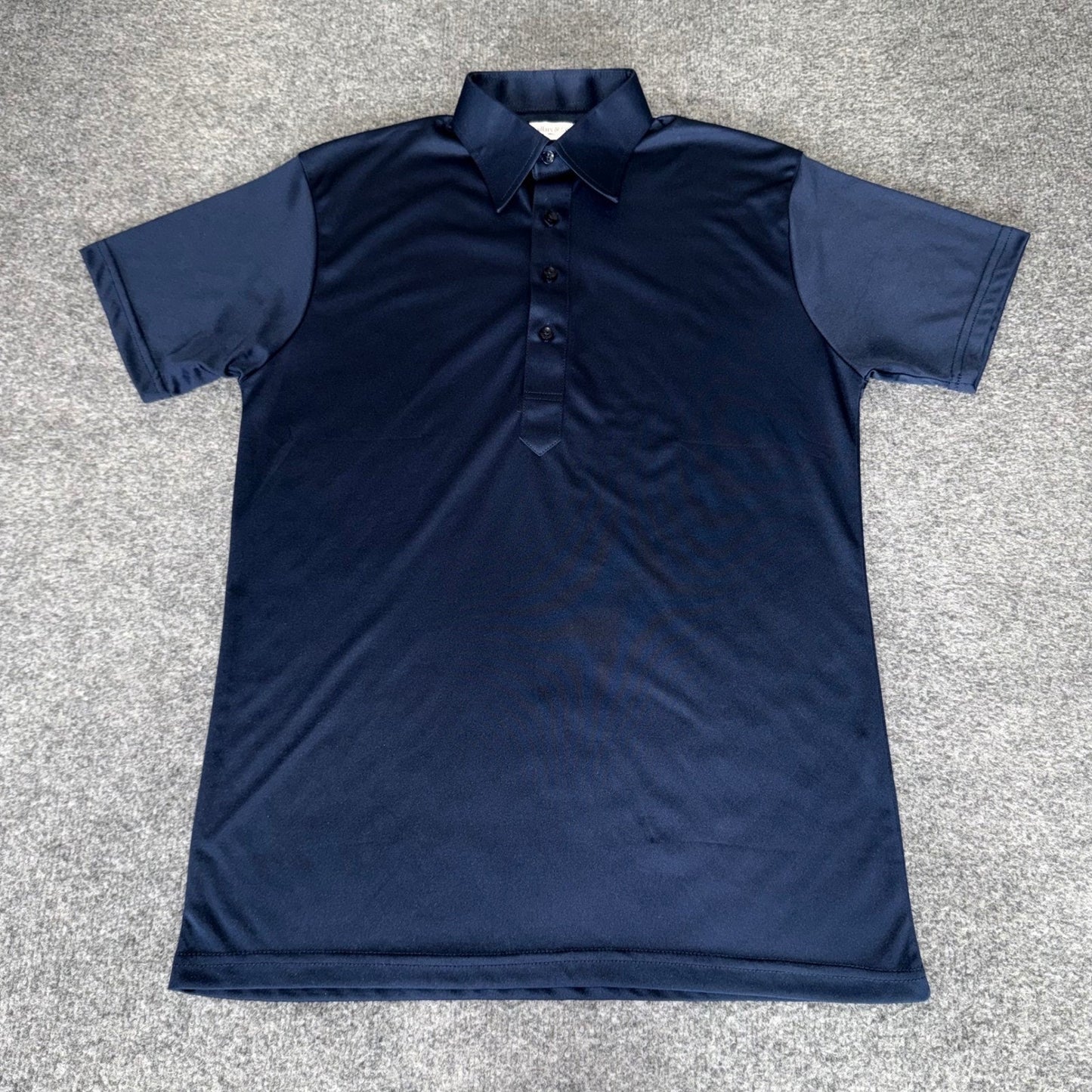 Collars & Co Mens Dress Collar Polo Shirt Small Navy Blue Short Sleeve Stretch