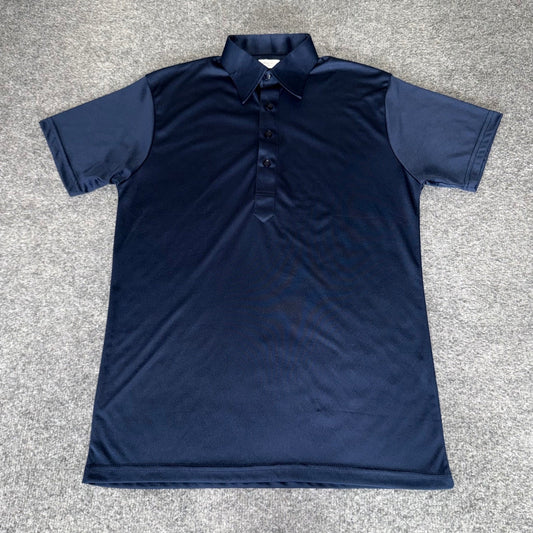Collars & Co Mens Dress Collar Polo Shirt Small Navy Blue Short Sleeve Stretch