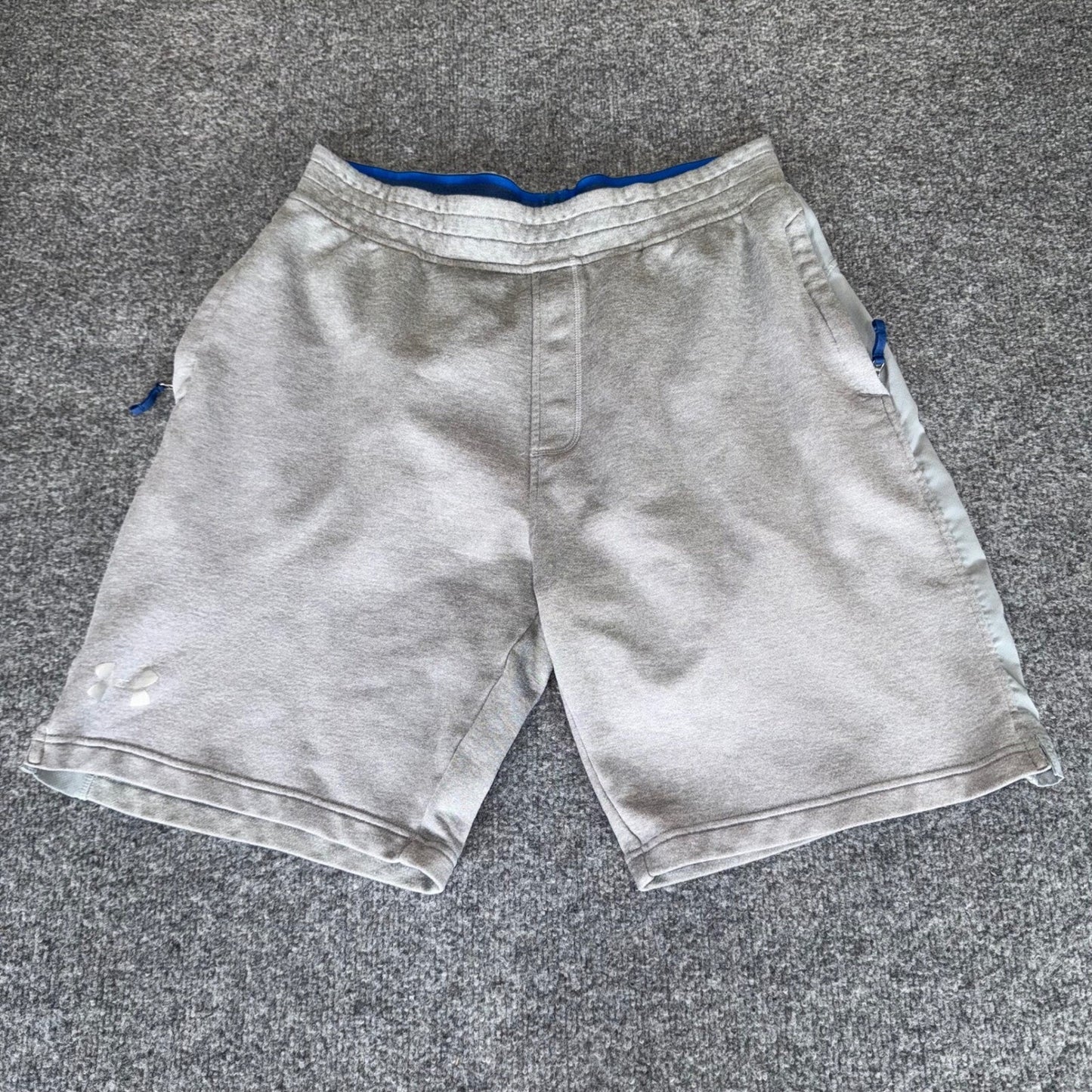 Under Armour Athletic Shorts Lounge Fleece Gym Activewear Gray Mens Large 32x9