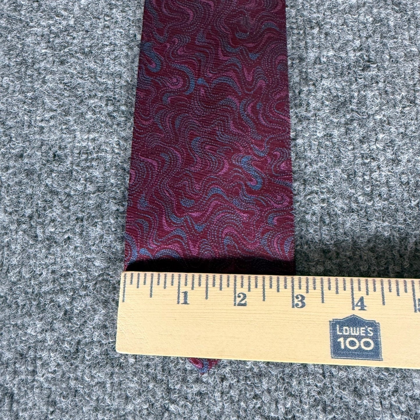 Giorgio Armani Tie Mens 100% Silk Burgundy Blue Abstract Pattern Made in Italy