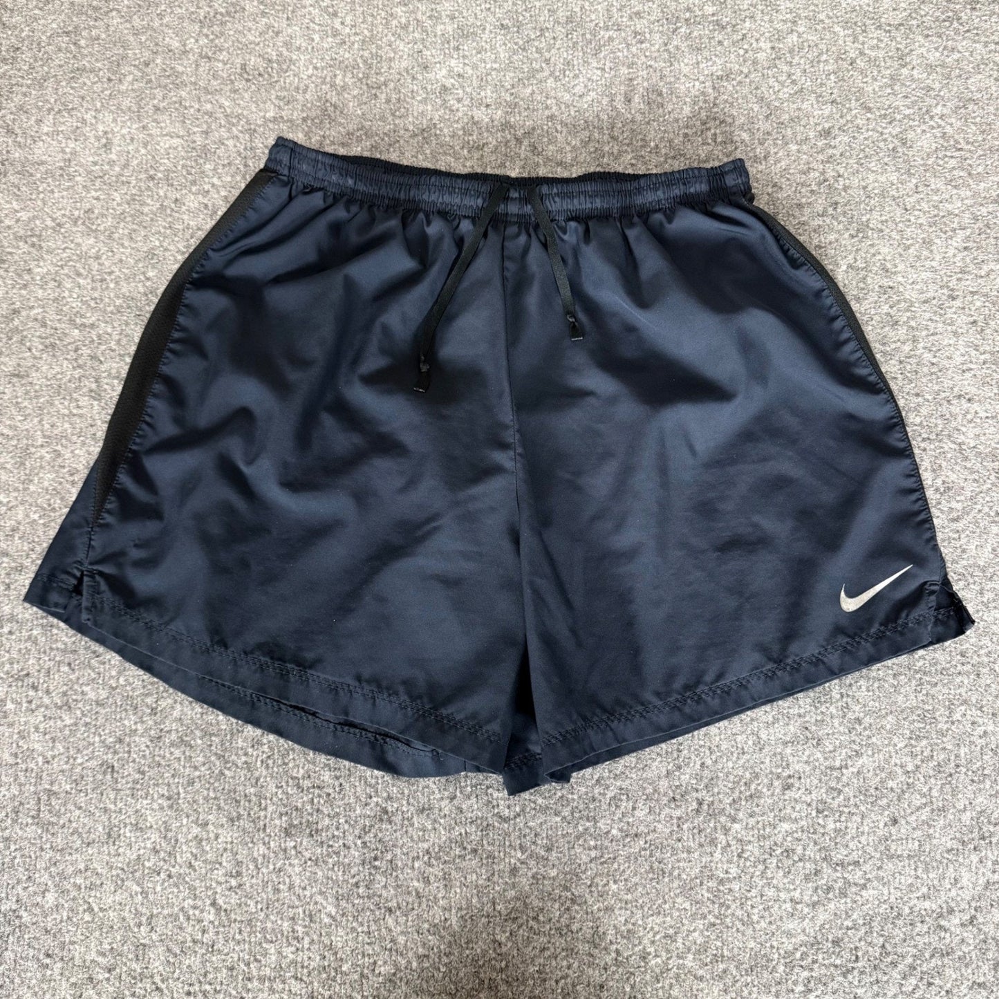 Nike Dri Fit Mens Large Running Shorts Navy Blue Athletic Gym Workout Training