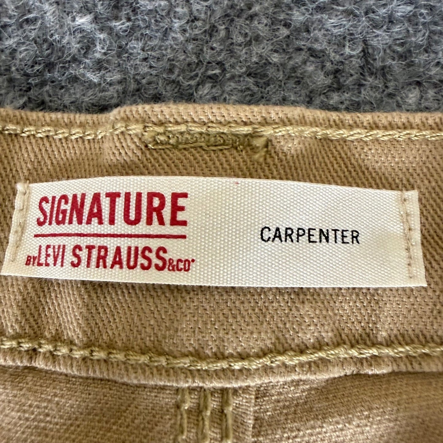 Levi Strauss Signature Mens Carpenter Pants Tan Flex Canvas 36x36 NWT Workwear