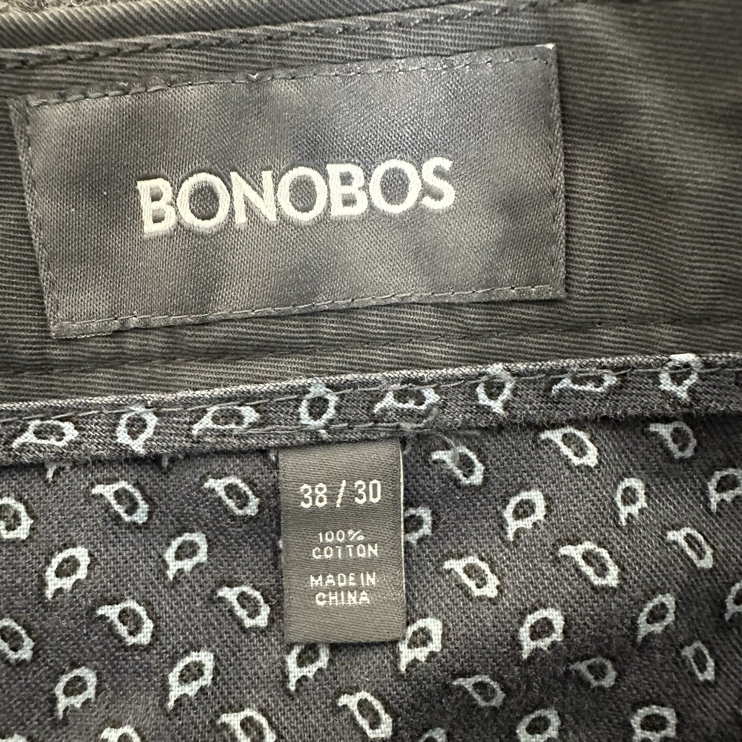 Bonobos Pants Mens 38x30 Gray Slim Straight Golf Chino Mid Rise Casual Adult