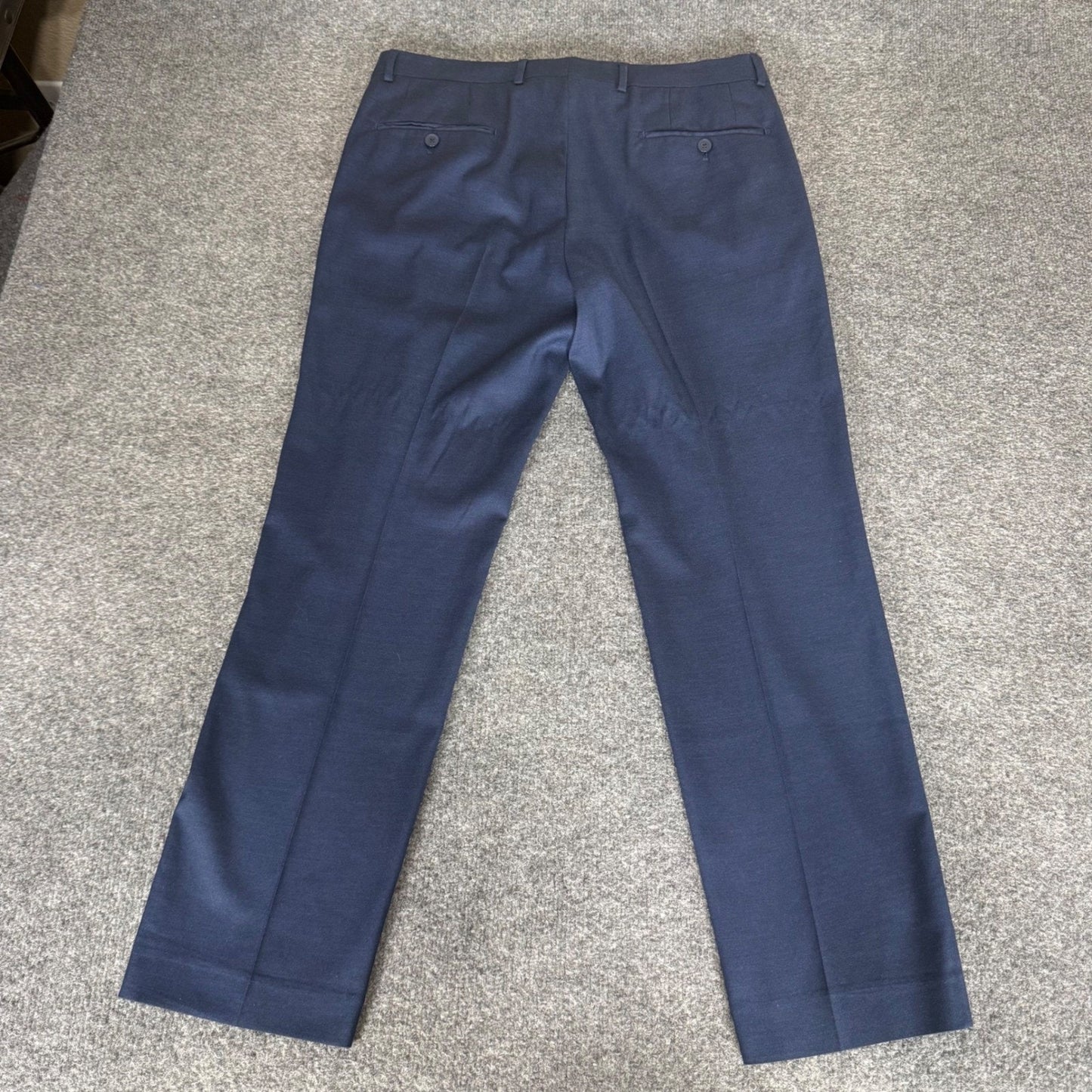 Calvin Klein Mens Slim Fit Dress Pant Navy Blue Flat Front Trousers 34x28 Casual